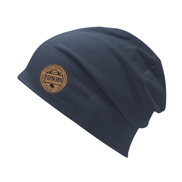 Beanie Mütze mit Fehmarn Patch dunkelblau