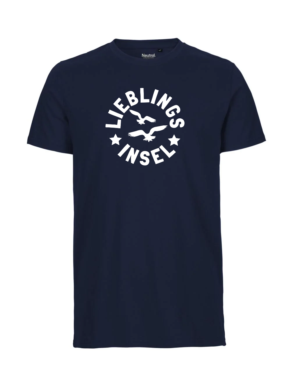 Tshirt | Lieblingsinsel mit Möwen rund | unisex