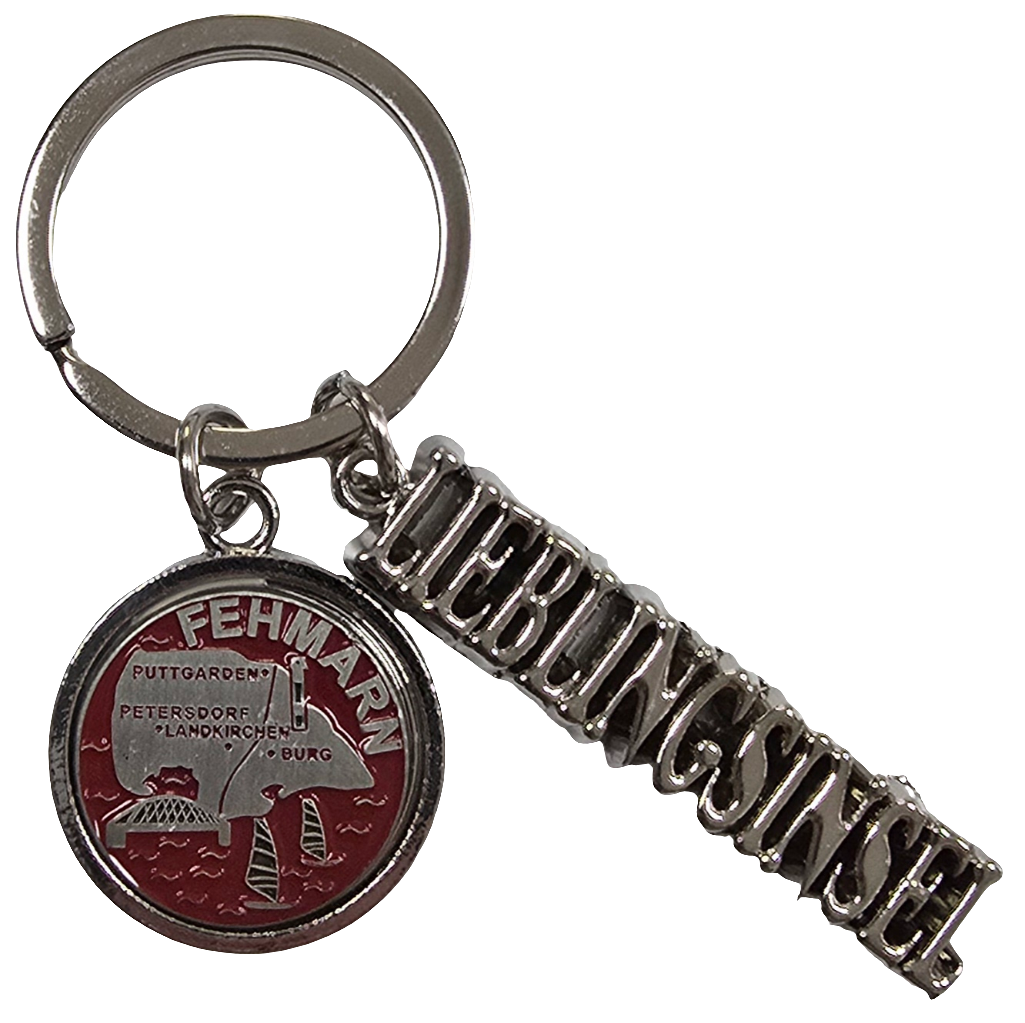 Schlüsselanhänger Lieblingsinsel rot Fehmarn Insel