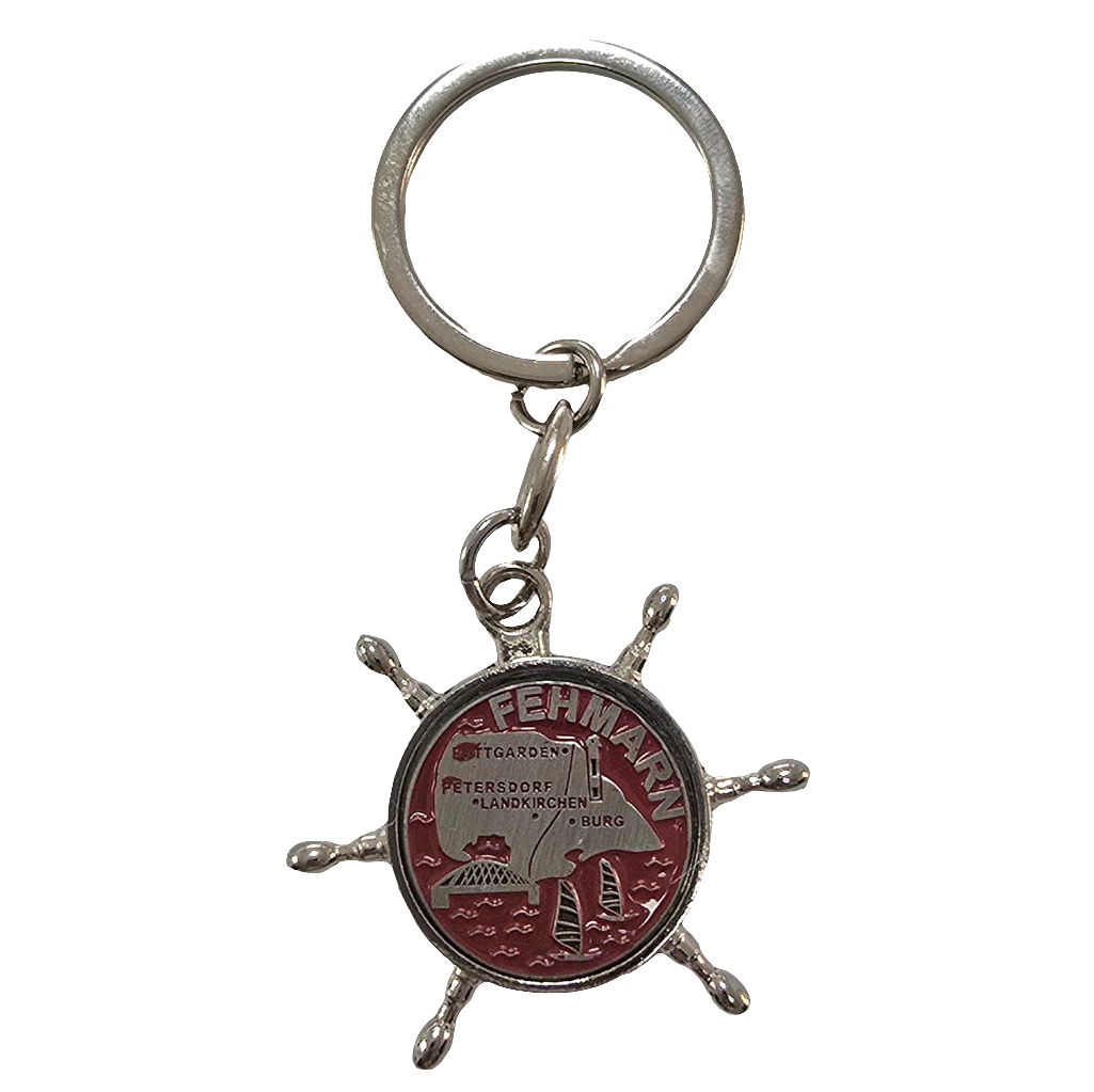 Schlüsselanhänger Steuerrad rot Fehmarn Insel