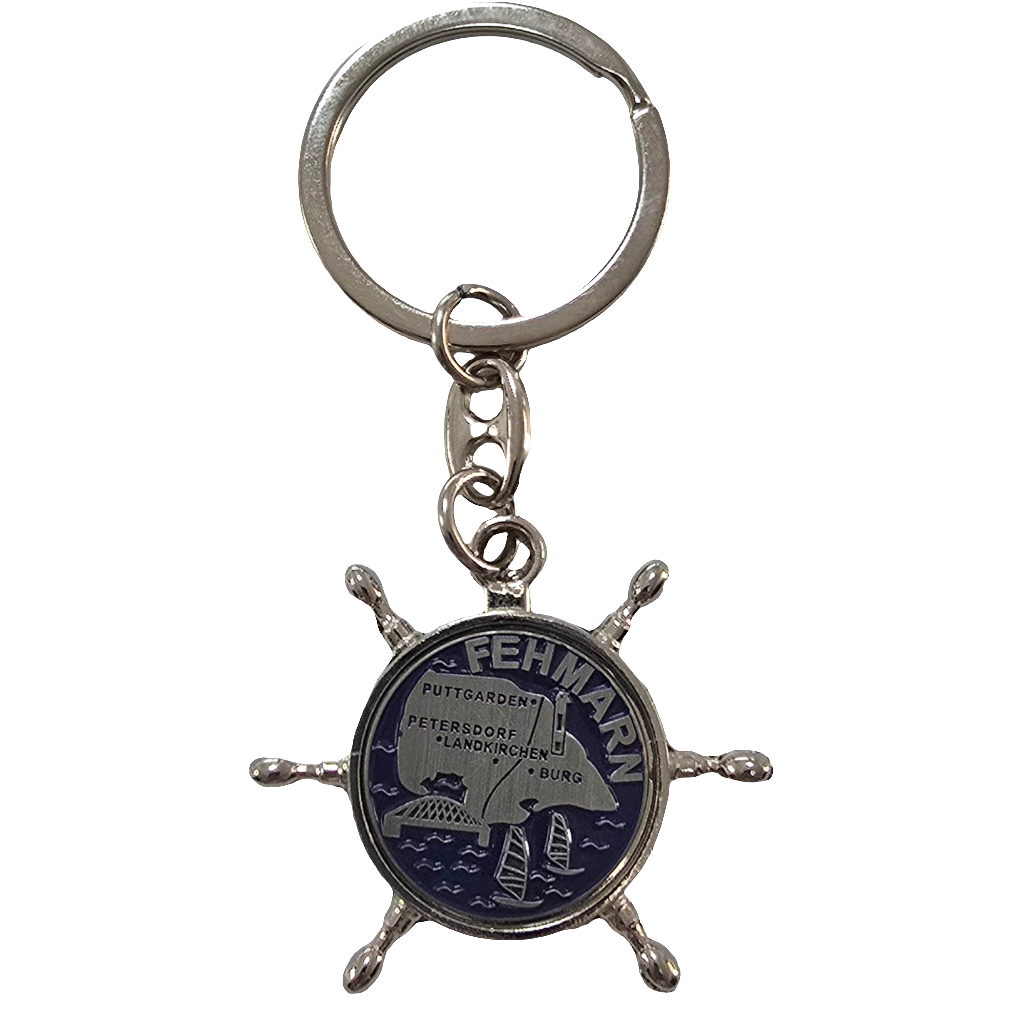 Schlüsselanhänger Steuerrad blau Fehmarn Insel