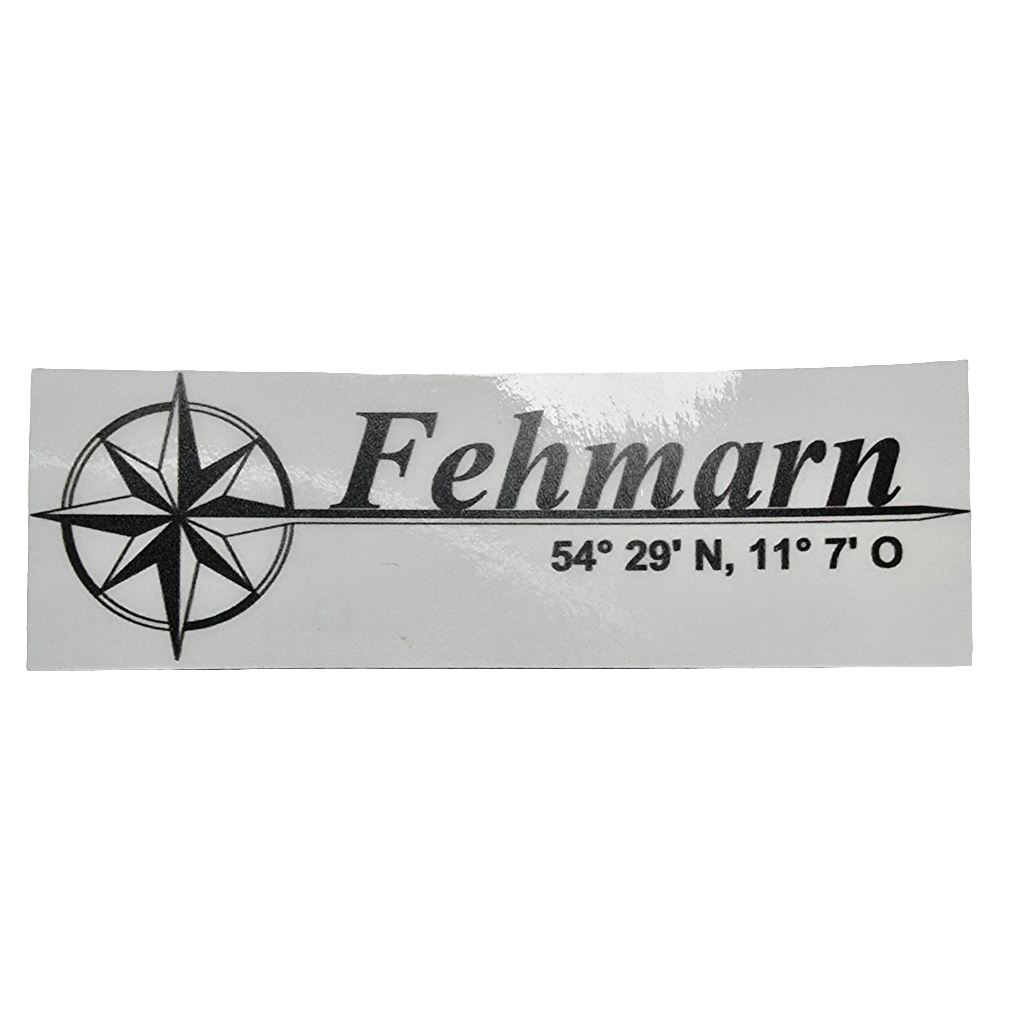 Aufkleber Fehmarn Koordinaten schwarz