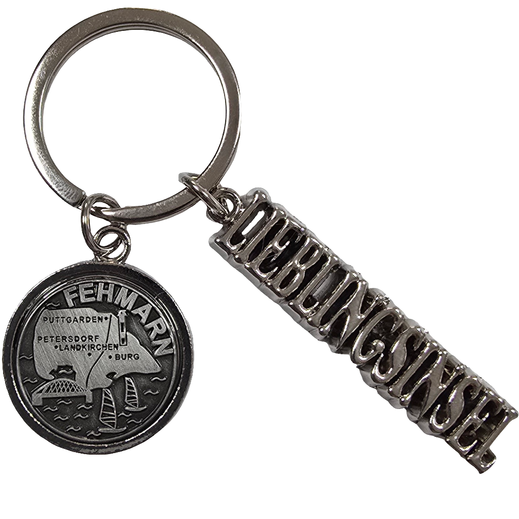 Schlüsselanhänger Lieblingsinsel silber Fehmarn Insel