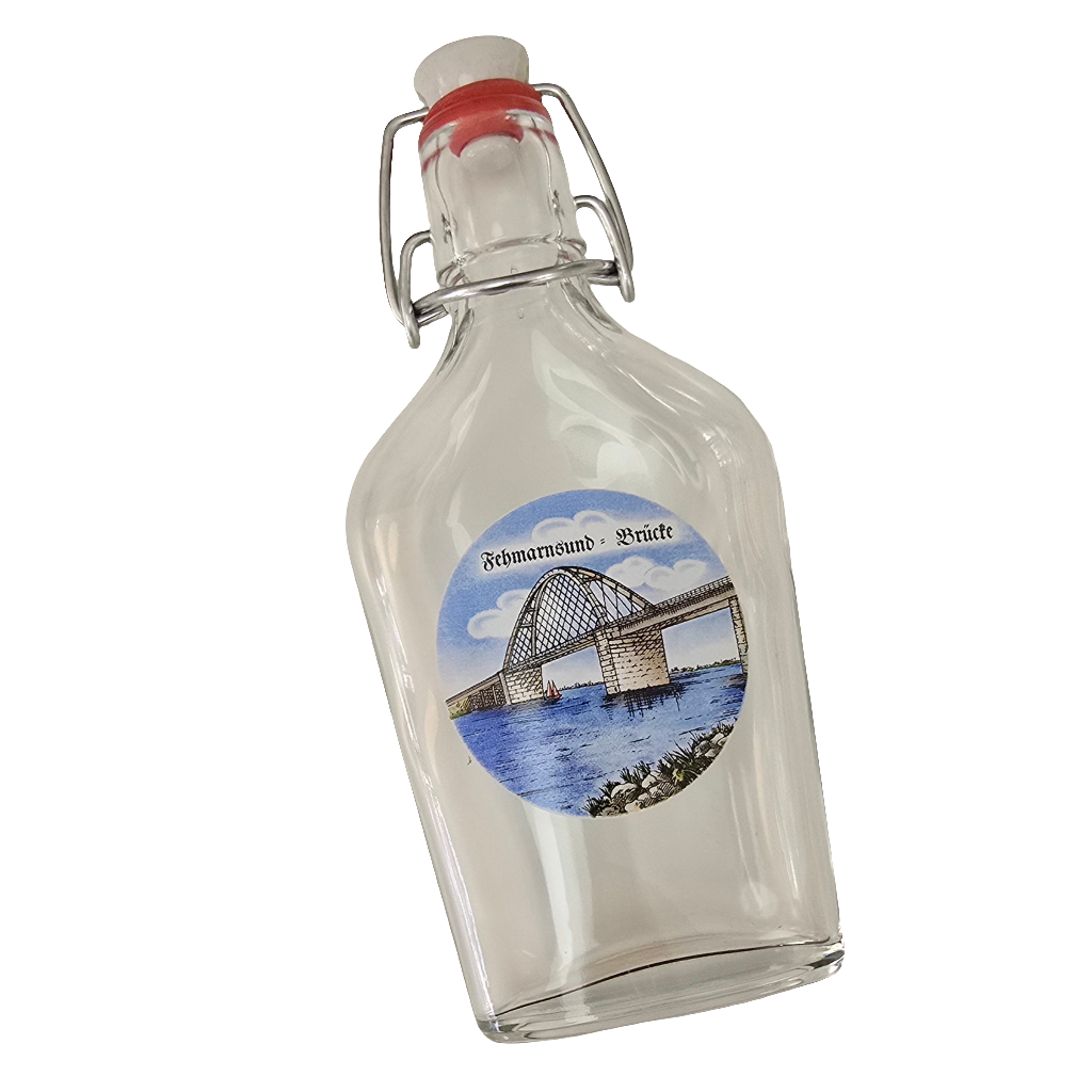 Glasflasche mit Bügelverschluss Fehmarnsundbrücke
