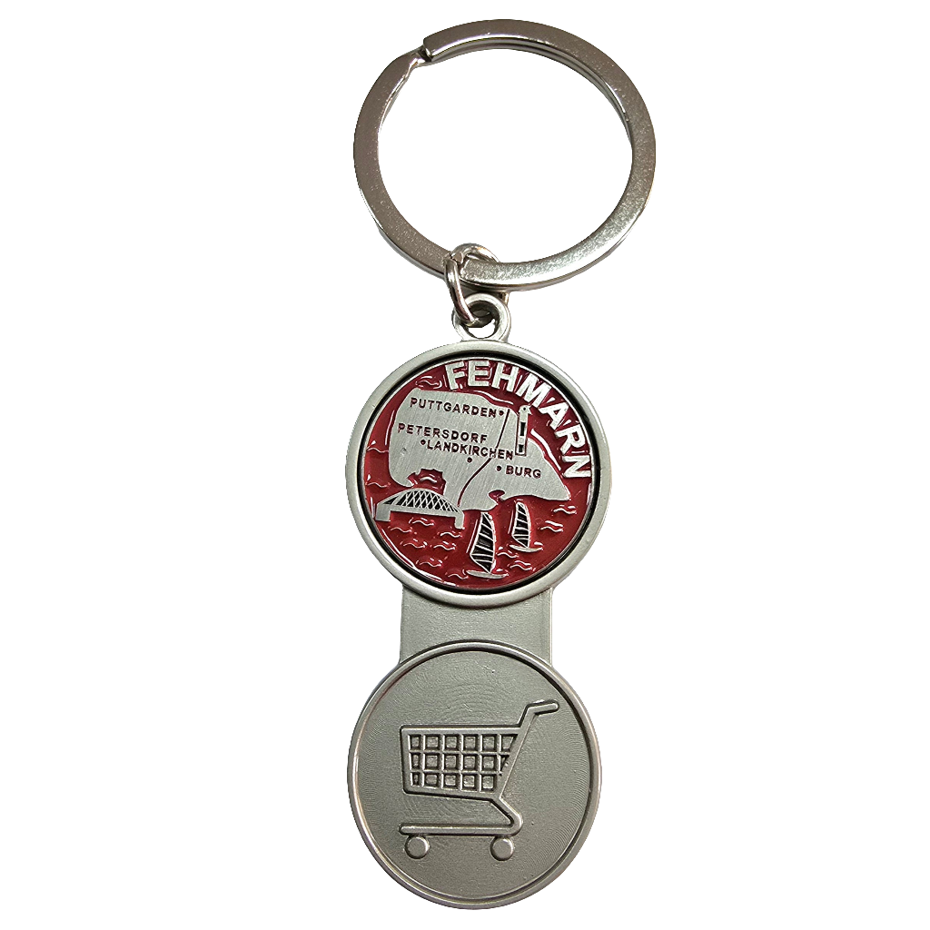 Schlüsselanhänger Einkaufwagenlöser rot Fehmarn Insel