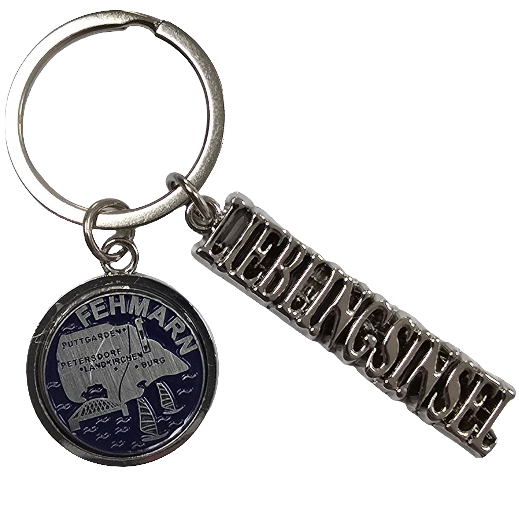 Schlüsselanhänger Lieblingsinsel blau Fehmarn Insel