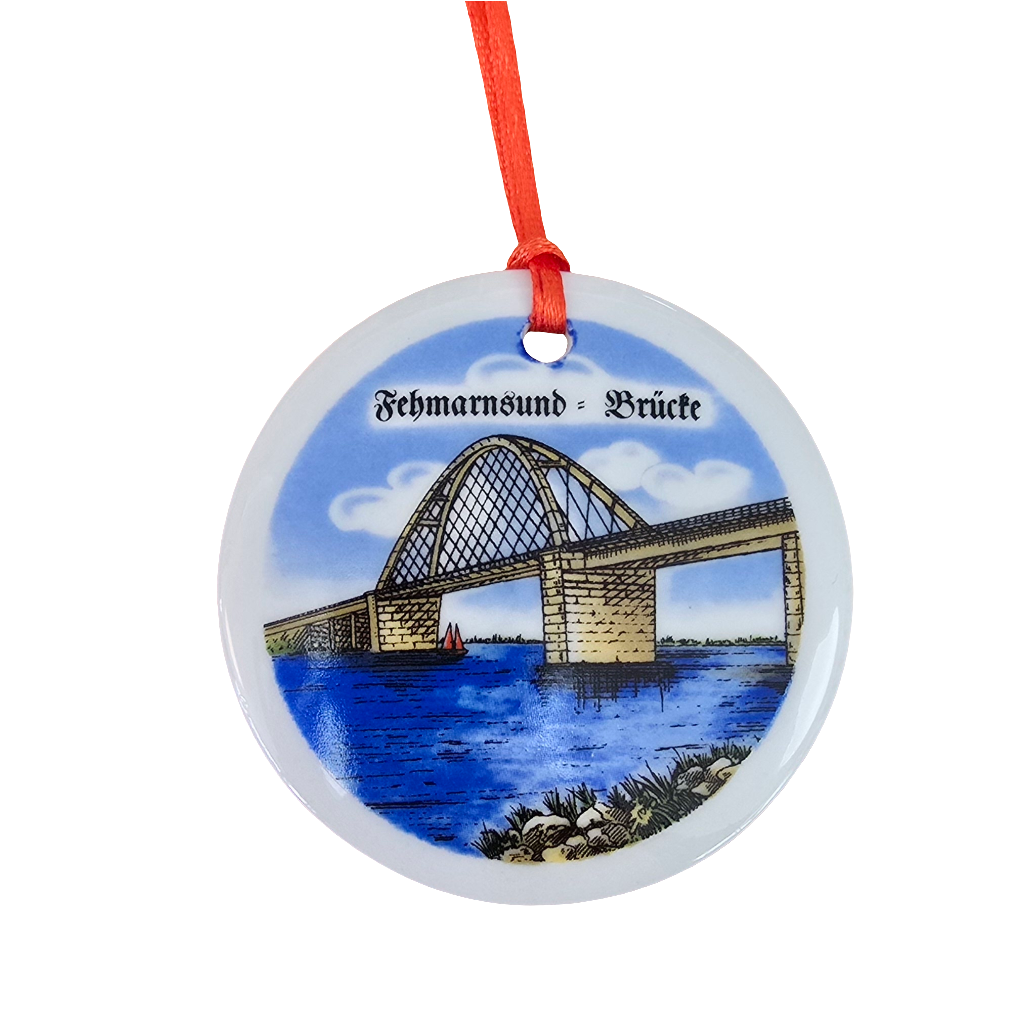 Anhänger 7cm Fehmarnsundbrücke Porzellan