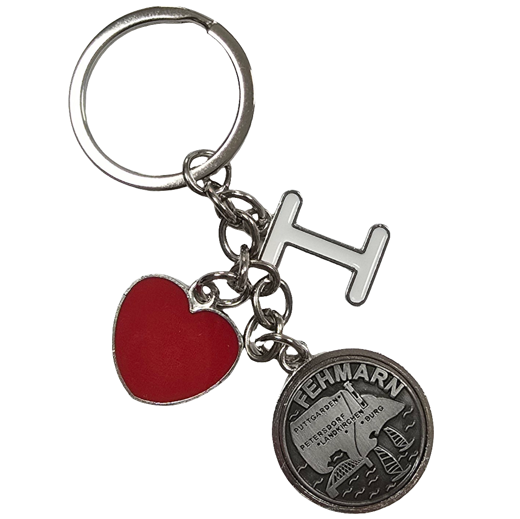 Schlüsselanhänger I Love silber Fehmarn Insel