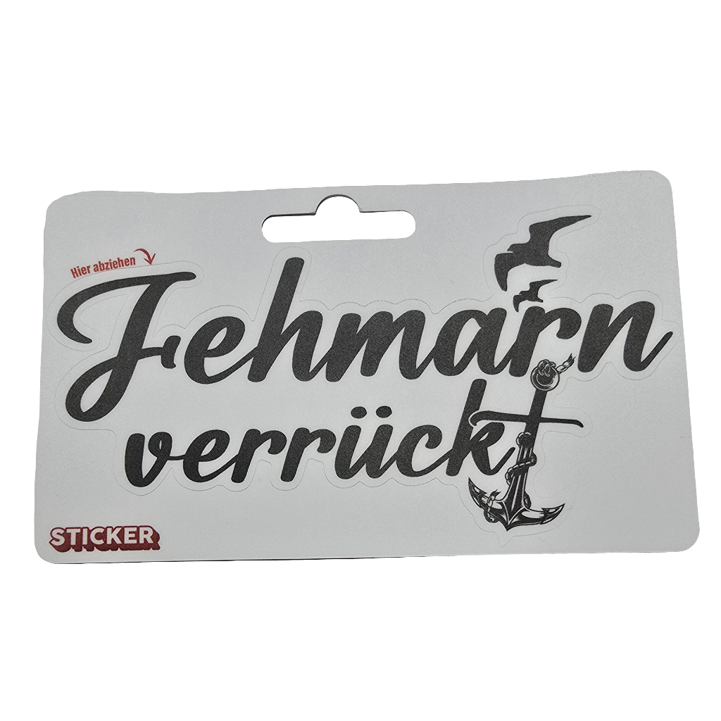 Aufkleber Fehmarn verrückt schwarz
