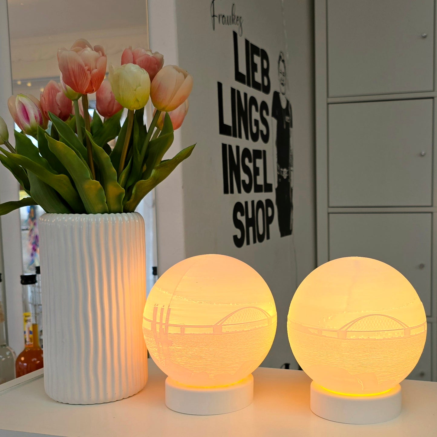 Lampe Insellicht rund Fehmarn Brücke