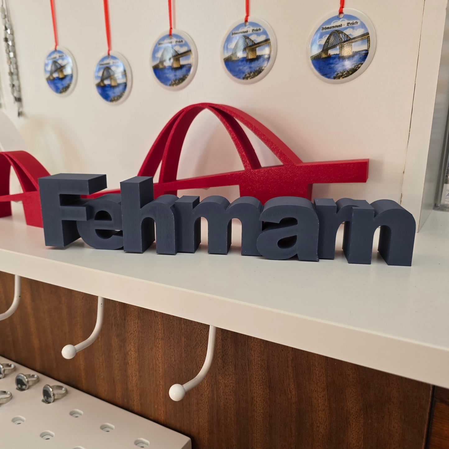 3D-Deko Schrift Fehmarn dunkelblau