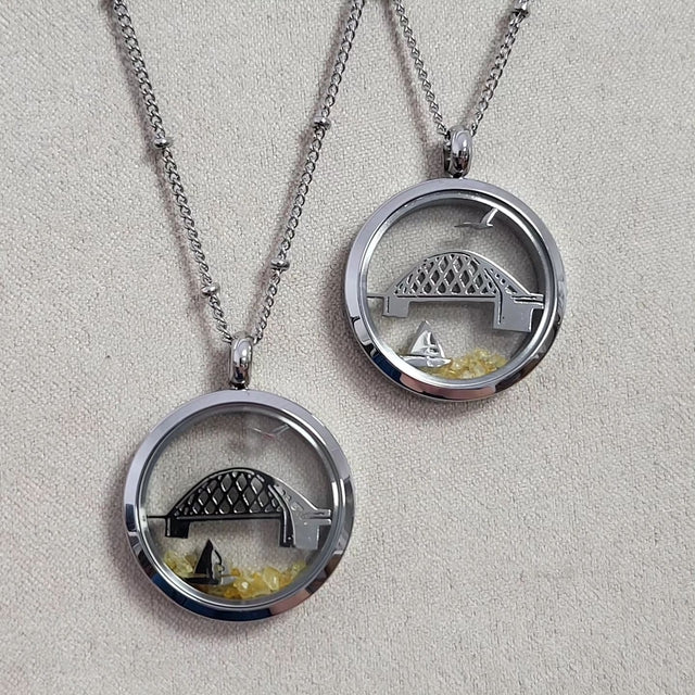 Fehmarn Collier mit Brücke und Bernstein