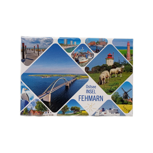 Magnet Insel Fehmarn Collage Rauten