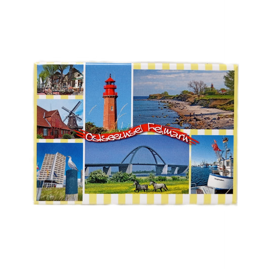 Magnet Fehmarn Collage gestreift