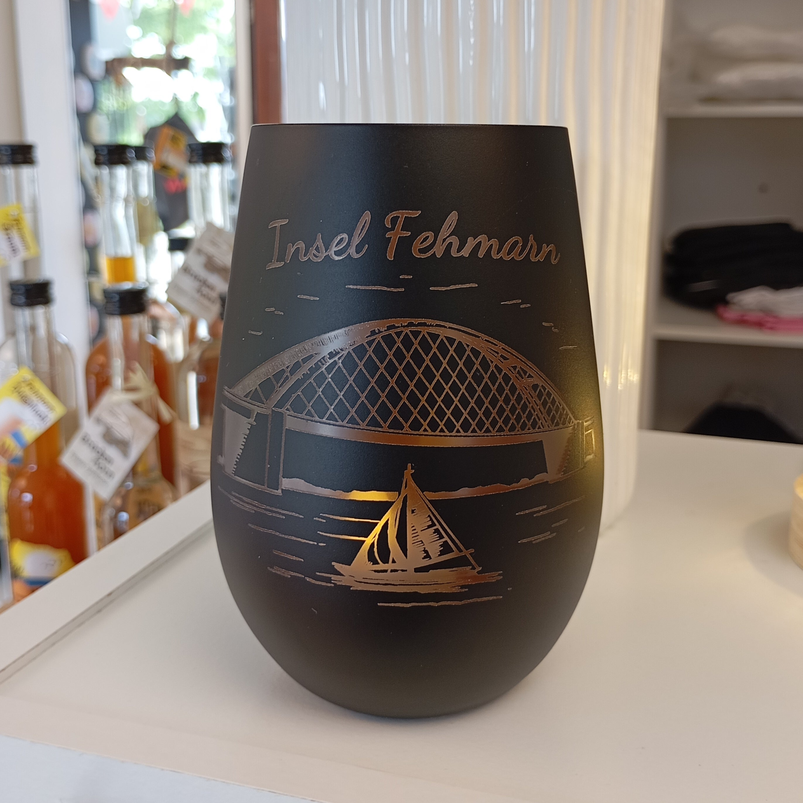 Windlicht Insel Fehmarn Brücke schwarz I