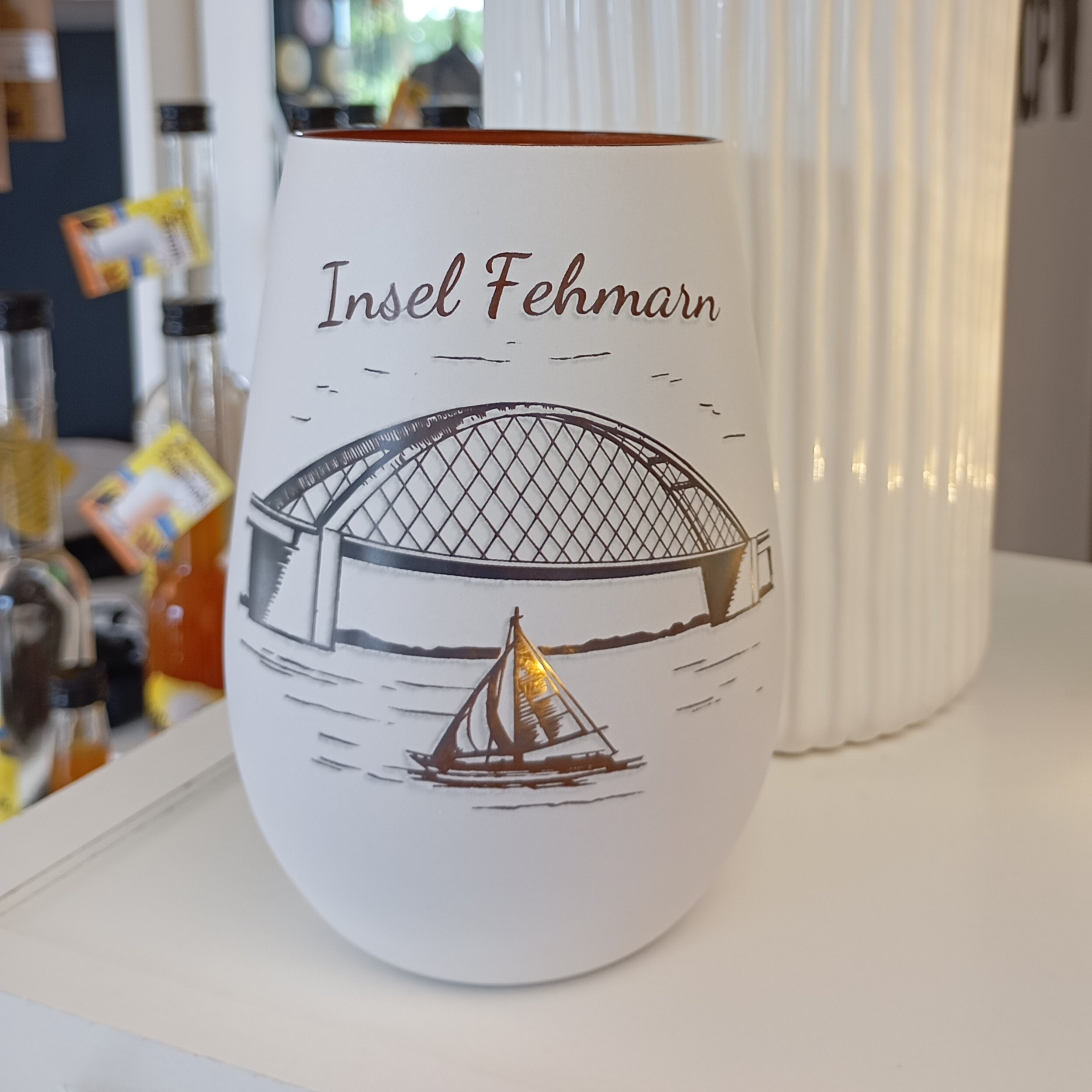 Windlicht Insel Fehmarn Brücke weiß I