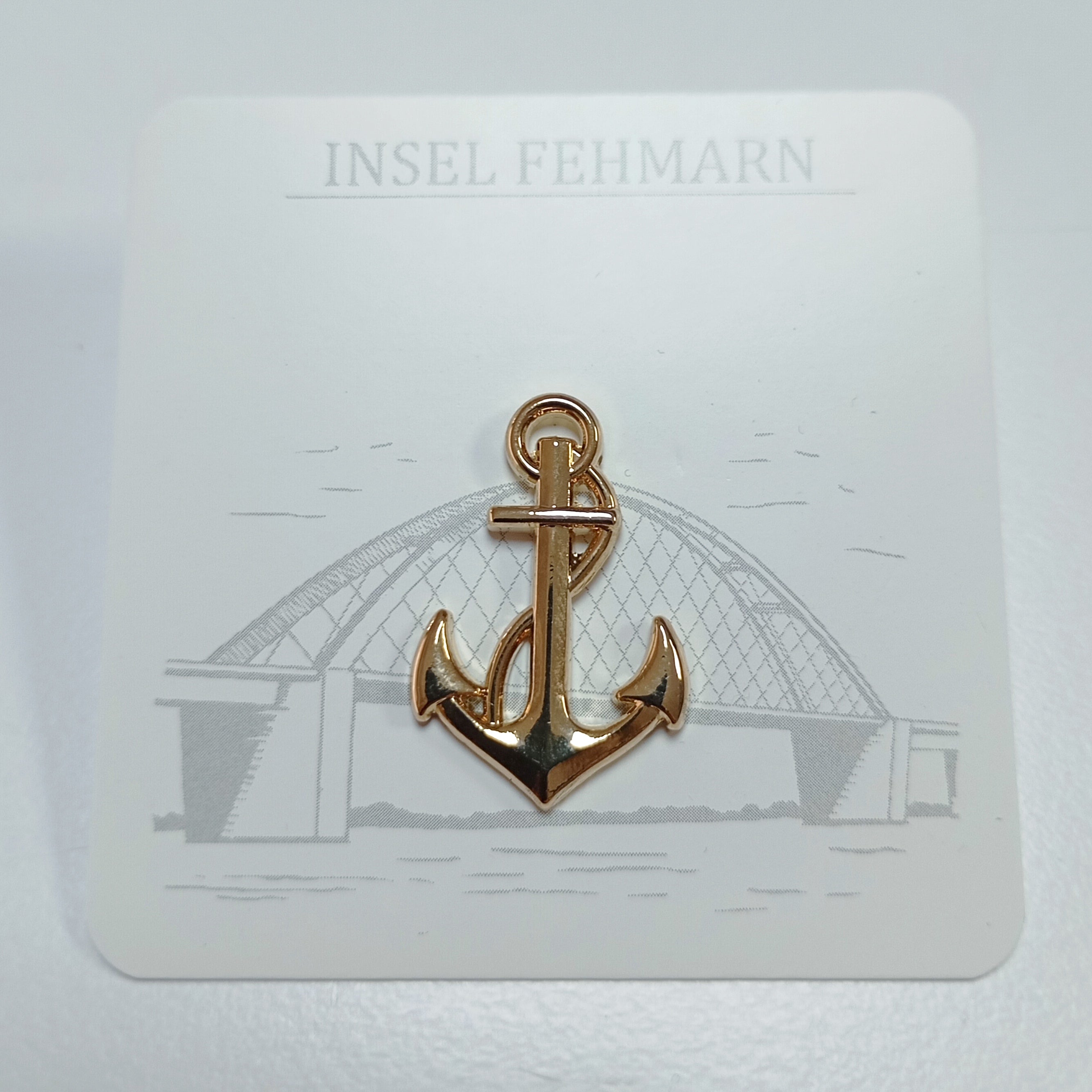 Ansteck Pin Anker goldfarben groß