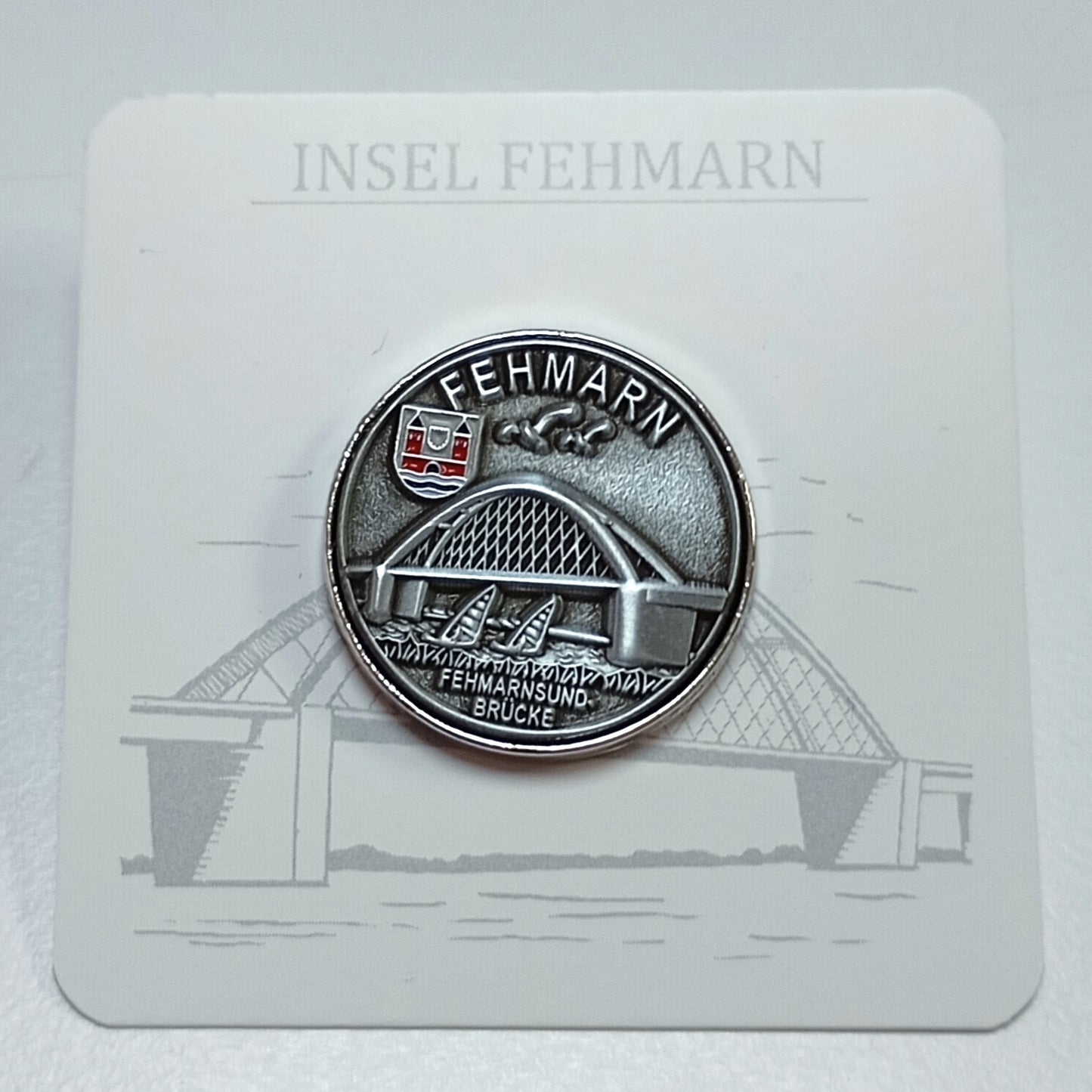 Ansteck Pin Fehmarn Ziermünze Brücke