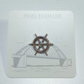 Ansteck Pin Steuerrad silberfarben groß