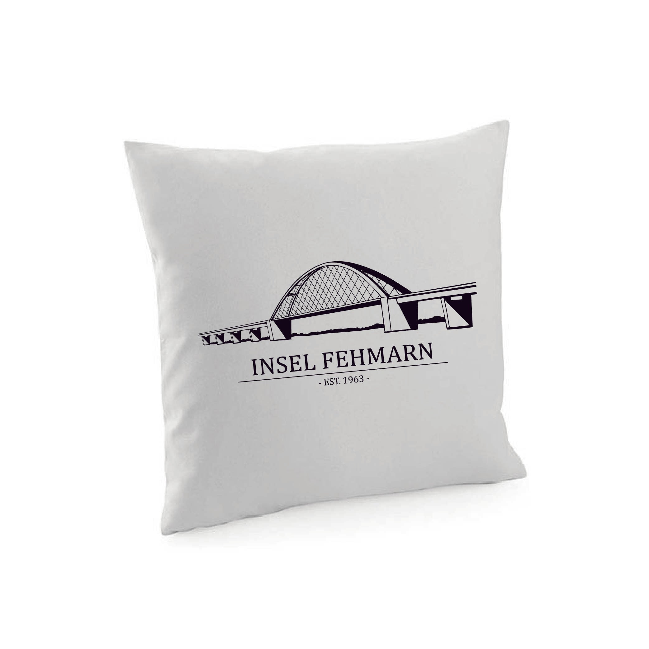 Kissenbezug | Insel Fehmarn EST. 1963 | 40x40 cm | grau