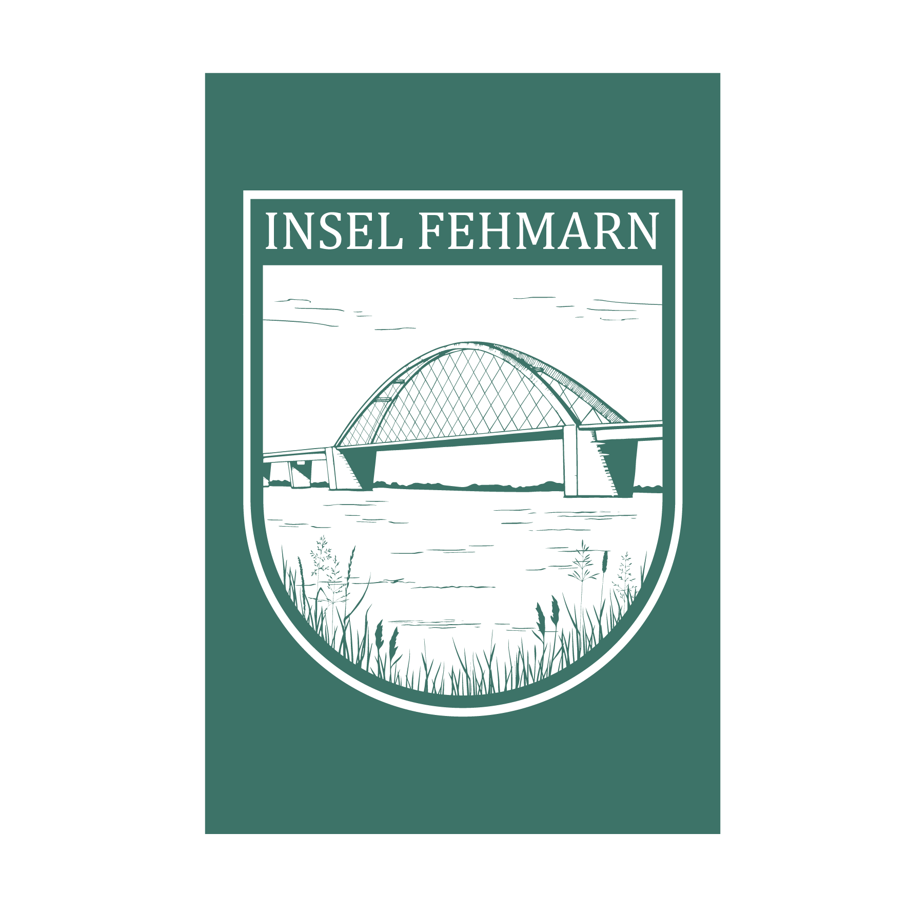 Strandtuch | Brücke Wappen | seegrün