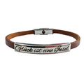 Lederarmband | Glück ist eine Insel | graviert braun
