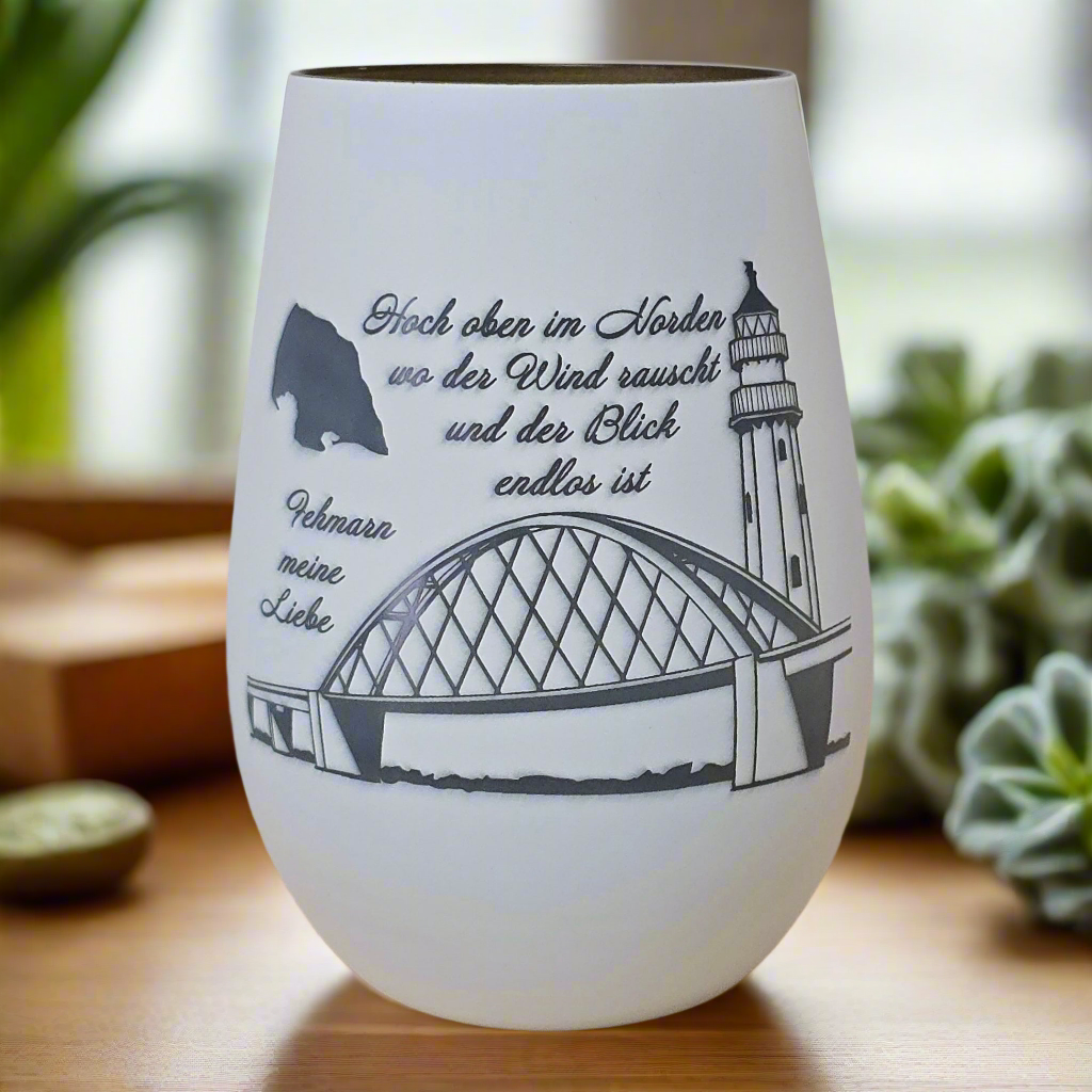 Windlicht Insel Fehmarn Brücke weiß III