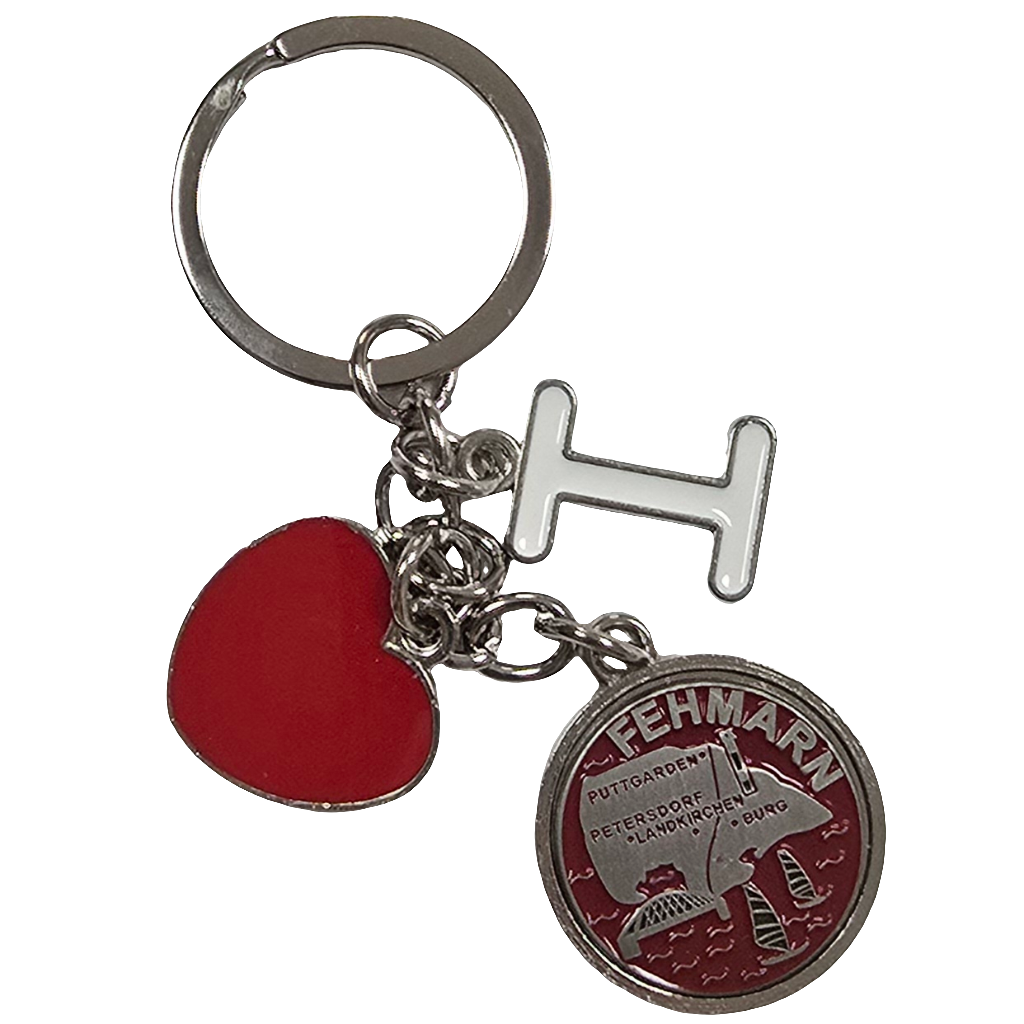 Schlüsselanhänger I Love rot Fehmarn Insel