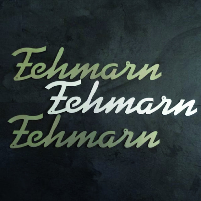 Edelstahl Schriftzug Fehmarn