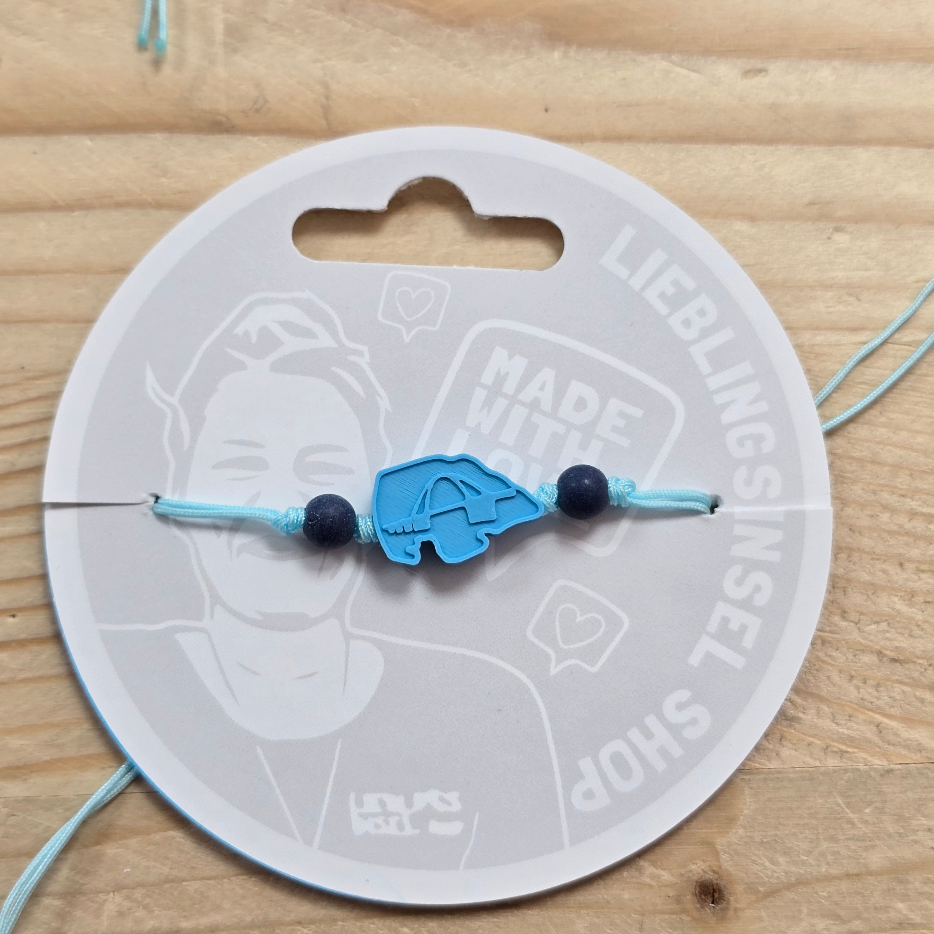 3d-Armband Insel mit Fehmarnsundbrücke | himmelblau