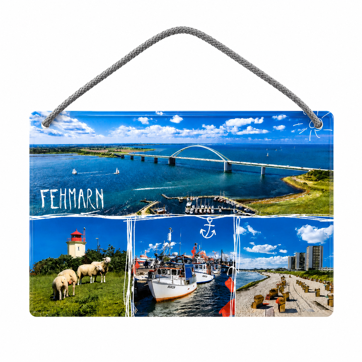 Blechschild Fehmarn Anker