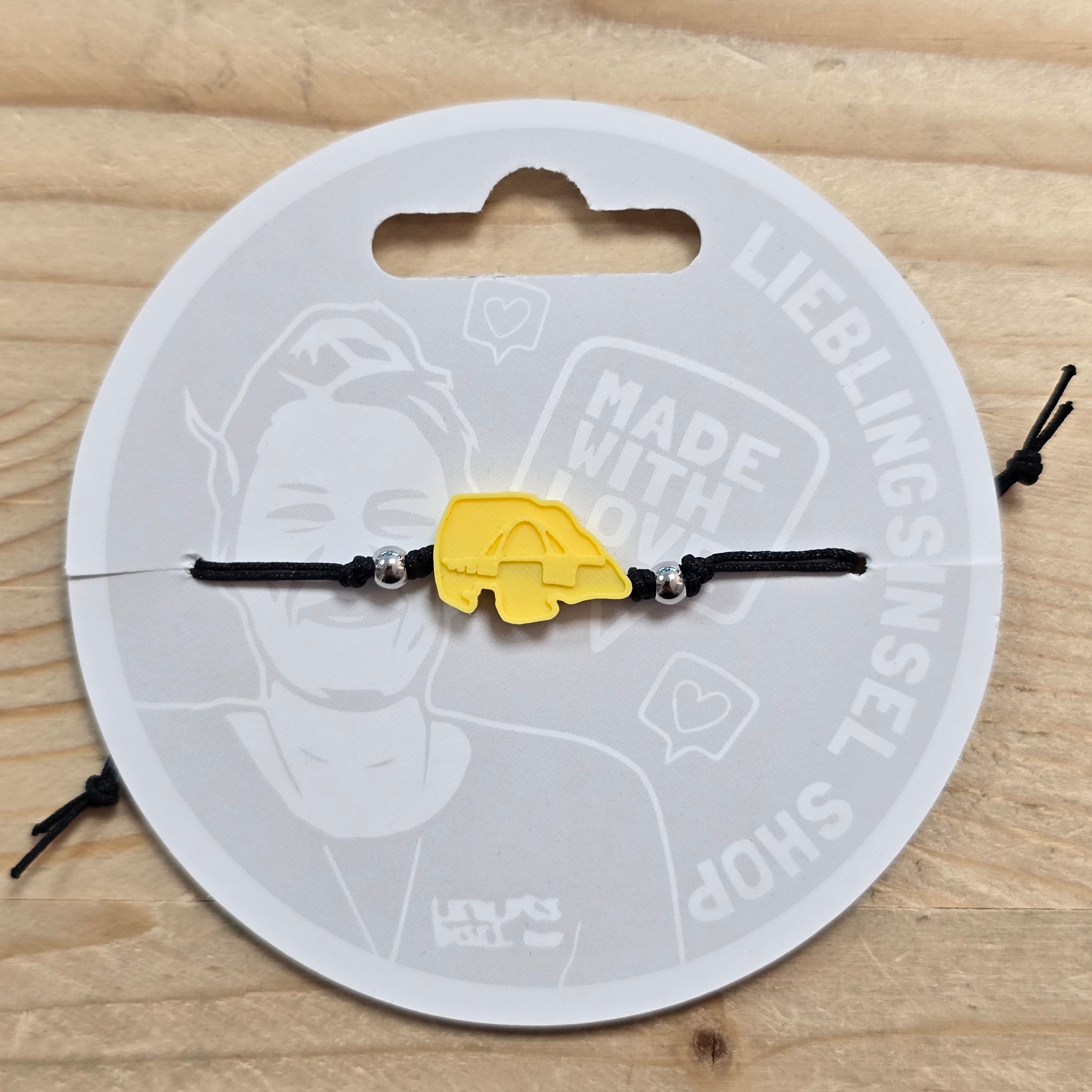 3d-Armband Insel mit Fehmarnsundbrücke | gelb