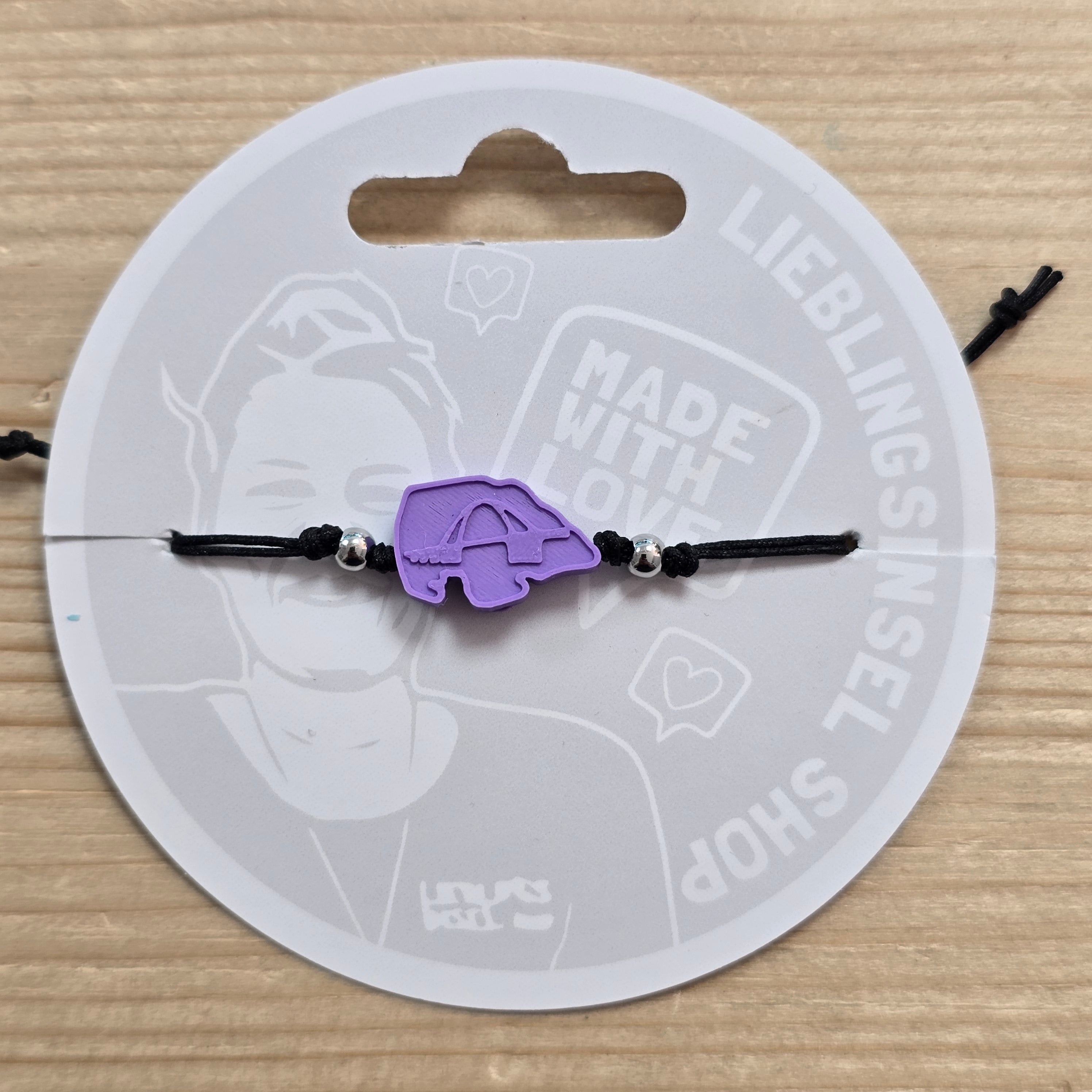 3d-Armband Insel mit Fehmarnsundbrücke | flieder