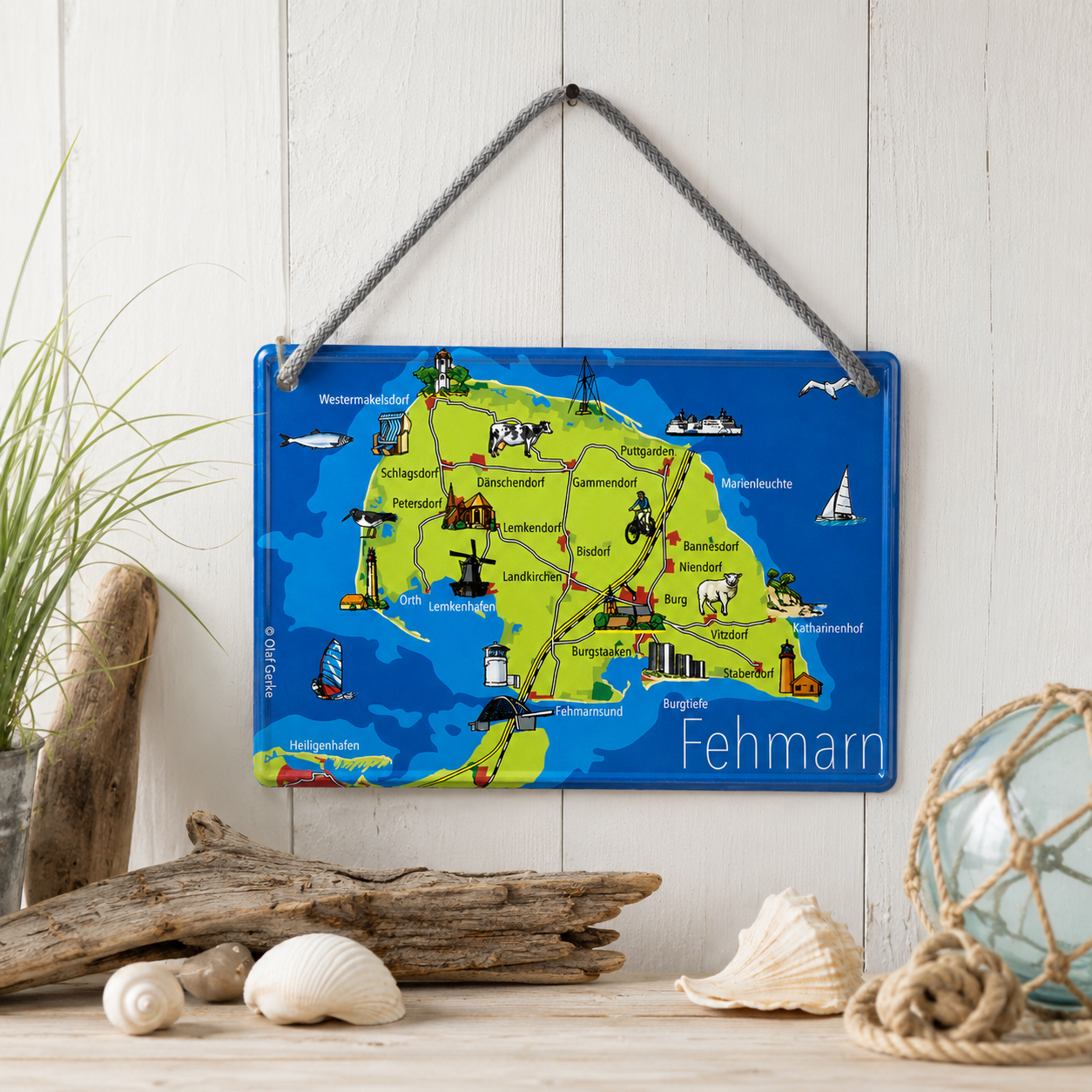 Blechschild Fehmarn Karte