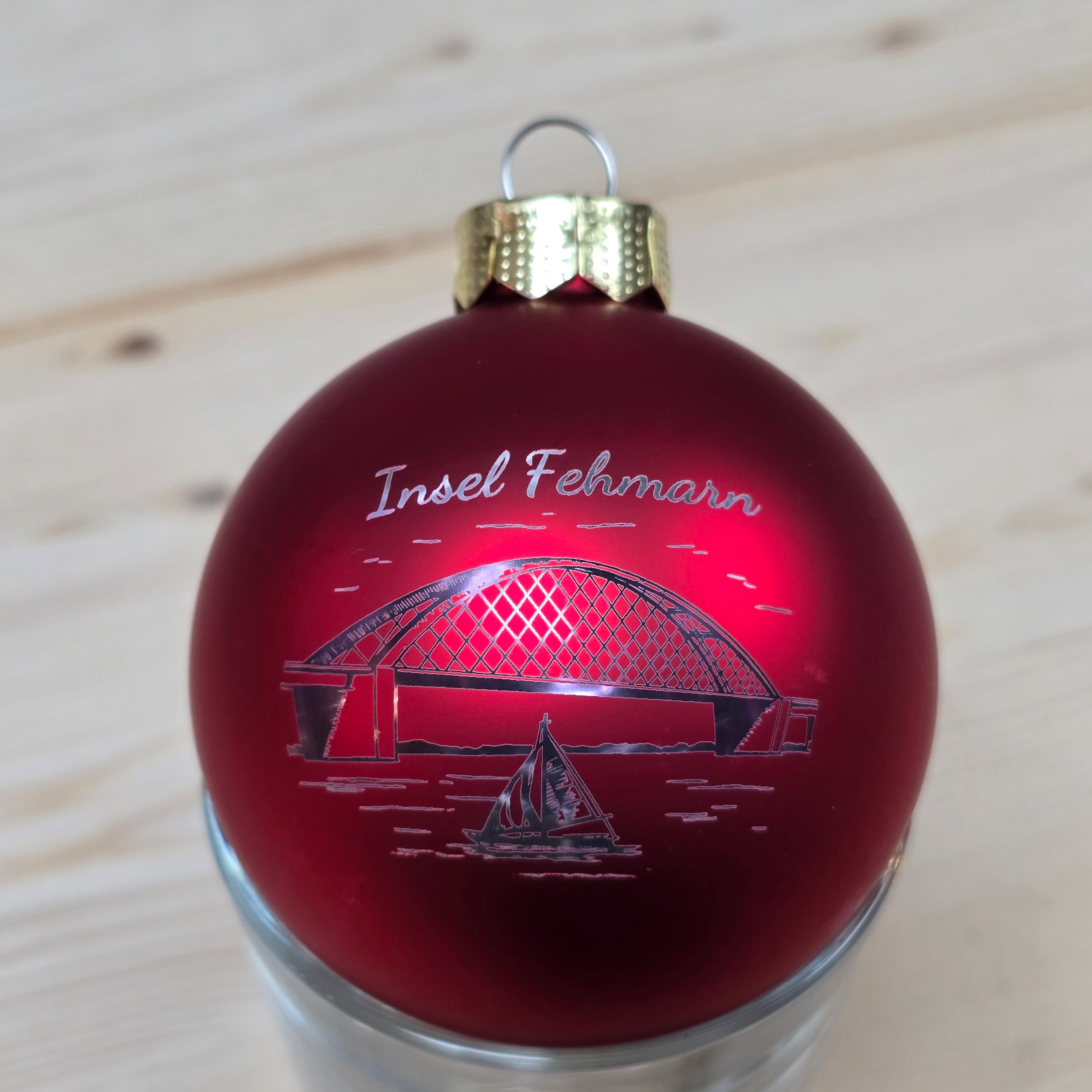 Weihnachtskugel | weihnachtsrot | Fehmarn Brücke I