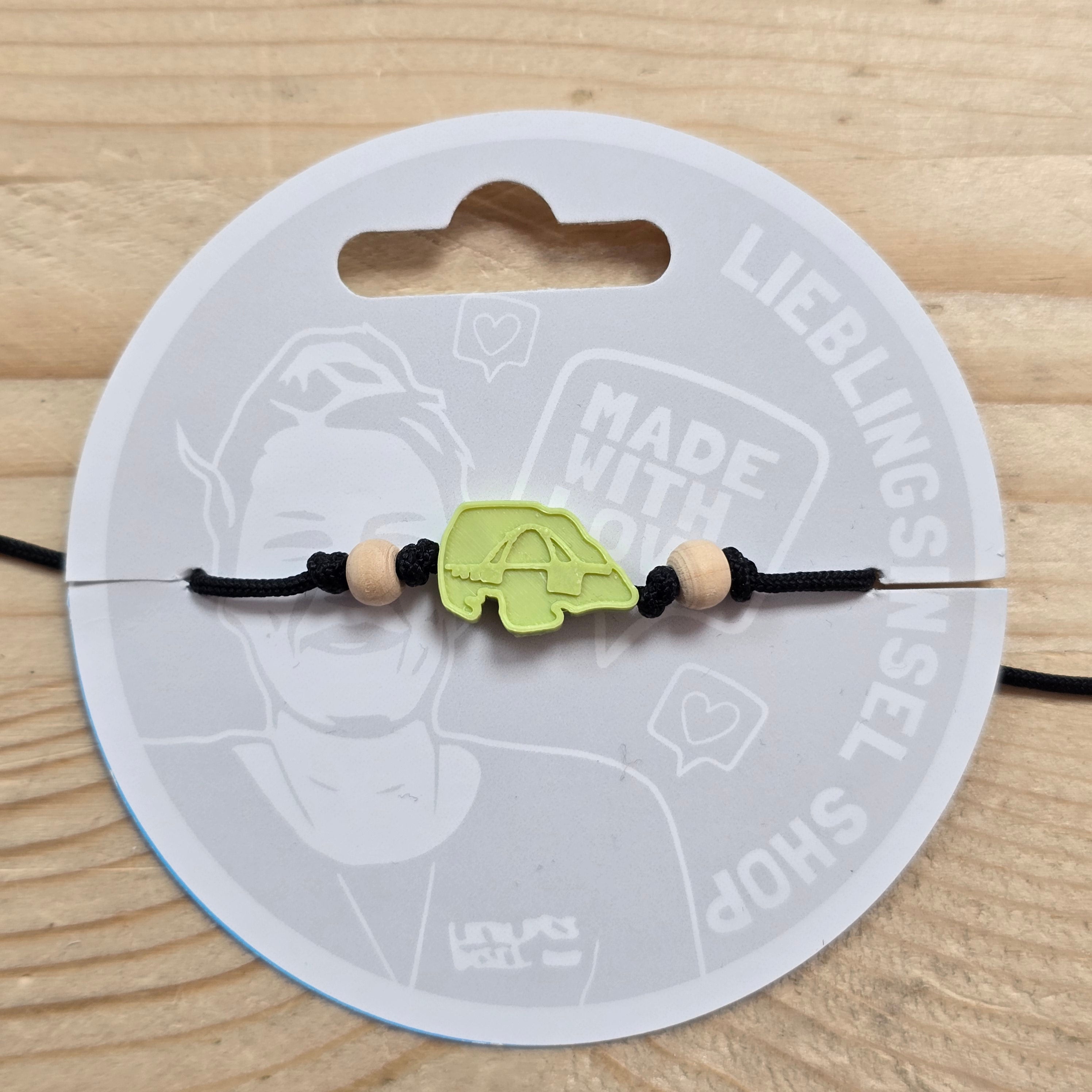 3d-Armband Insel mit Fehmarnsundbrücke | grün IIII