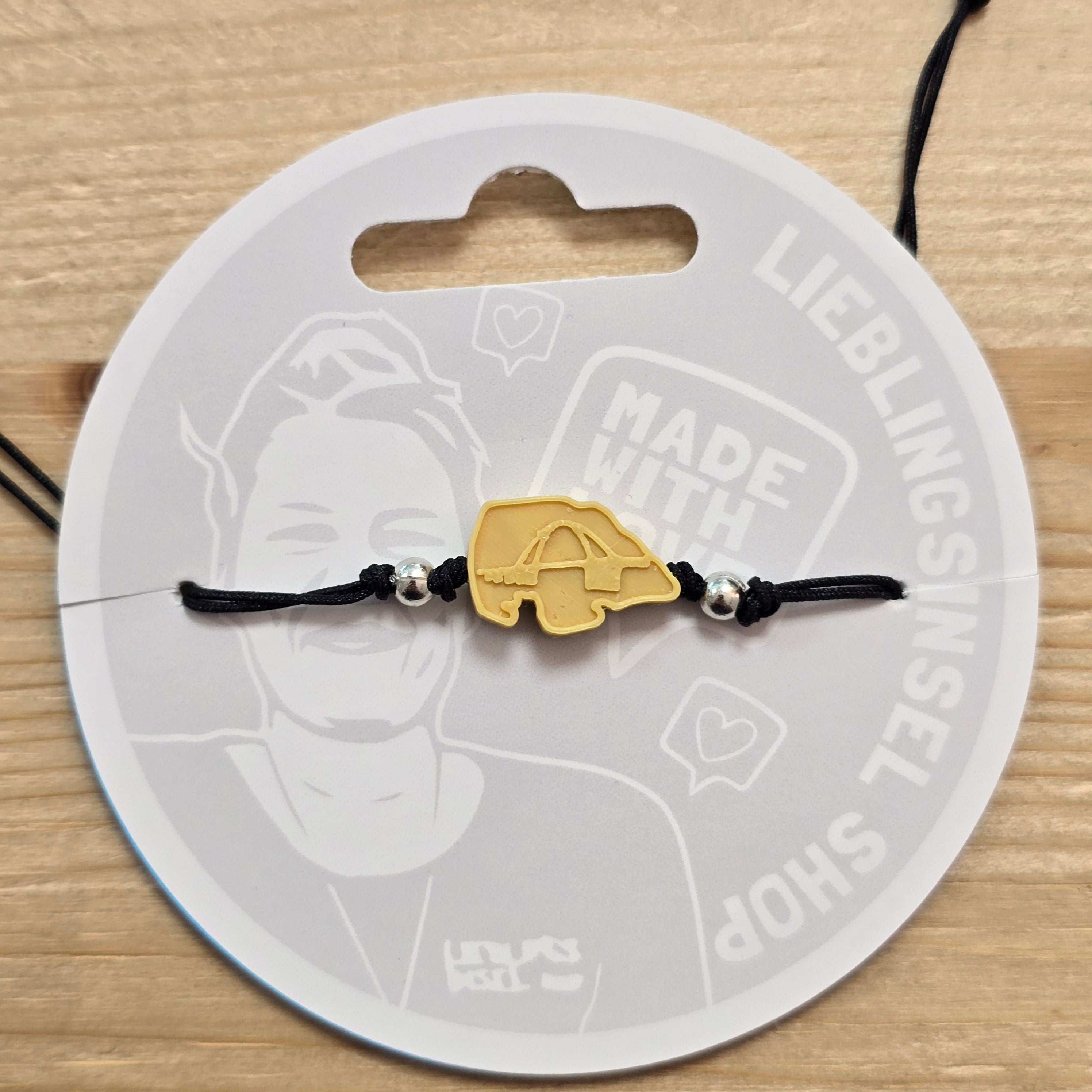 3d-Armband Insel mit Fehmarnsundbrücke | gelb II