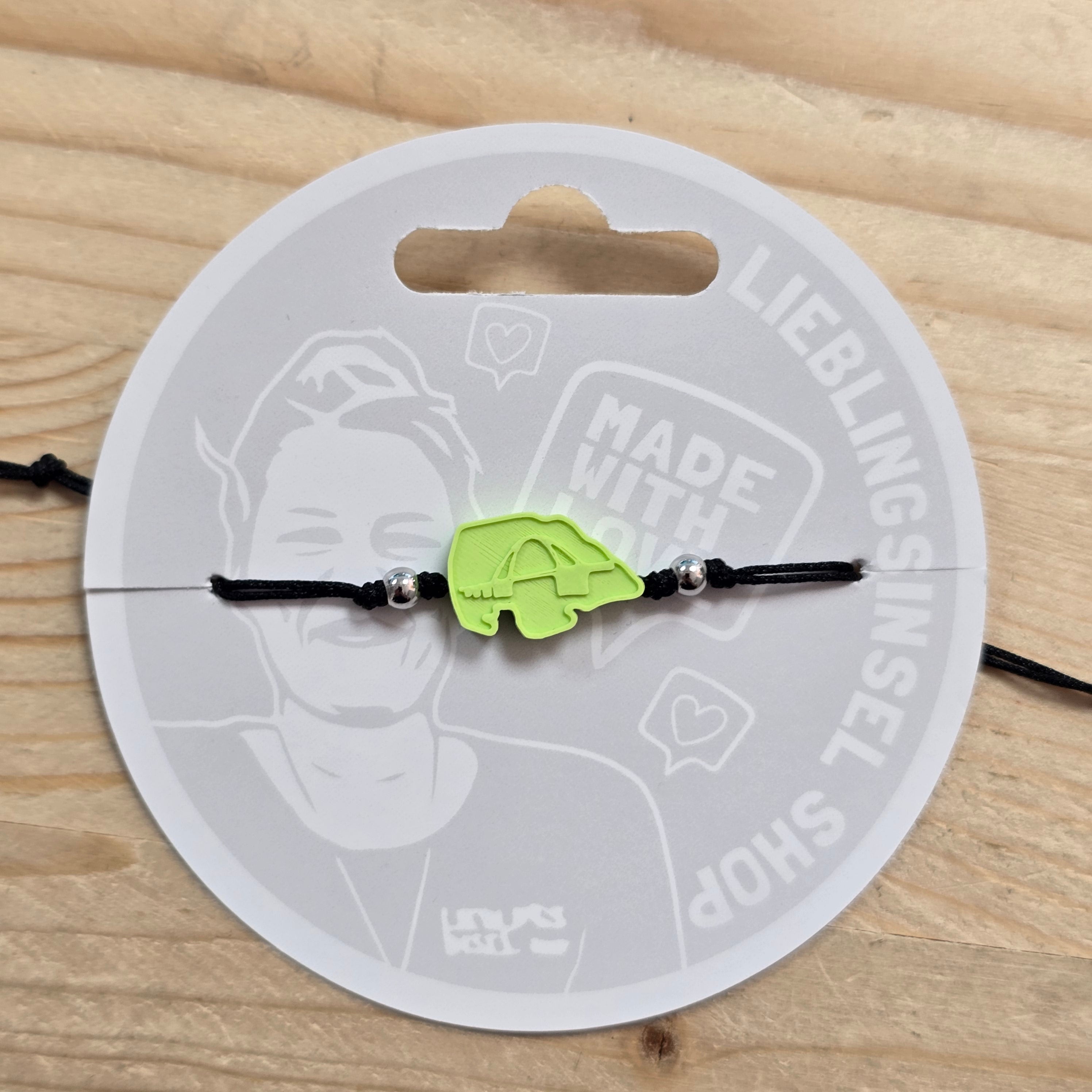 3d-Armband Insel mit Fehmarnsundbrücke | apfelgrün