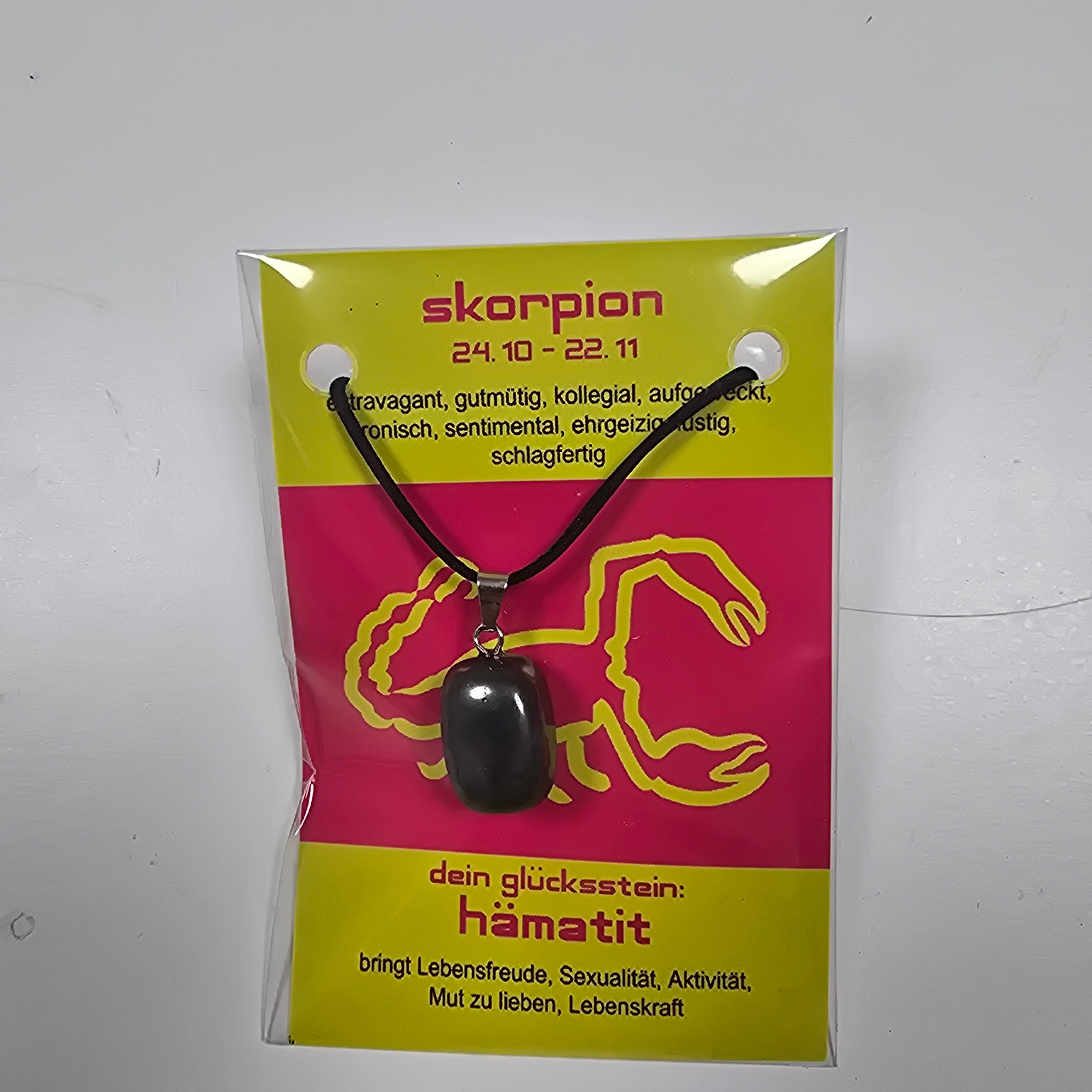 Glücksstein-Kette Sternzeichen Skorpion