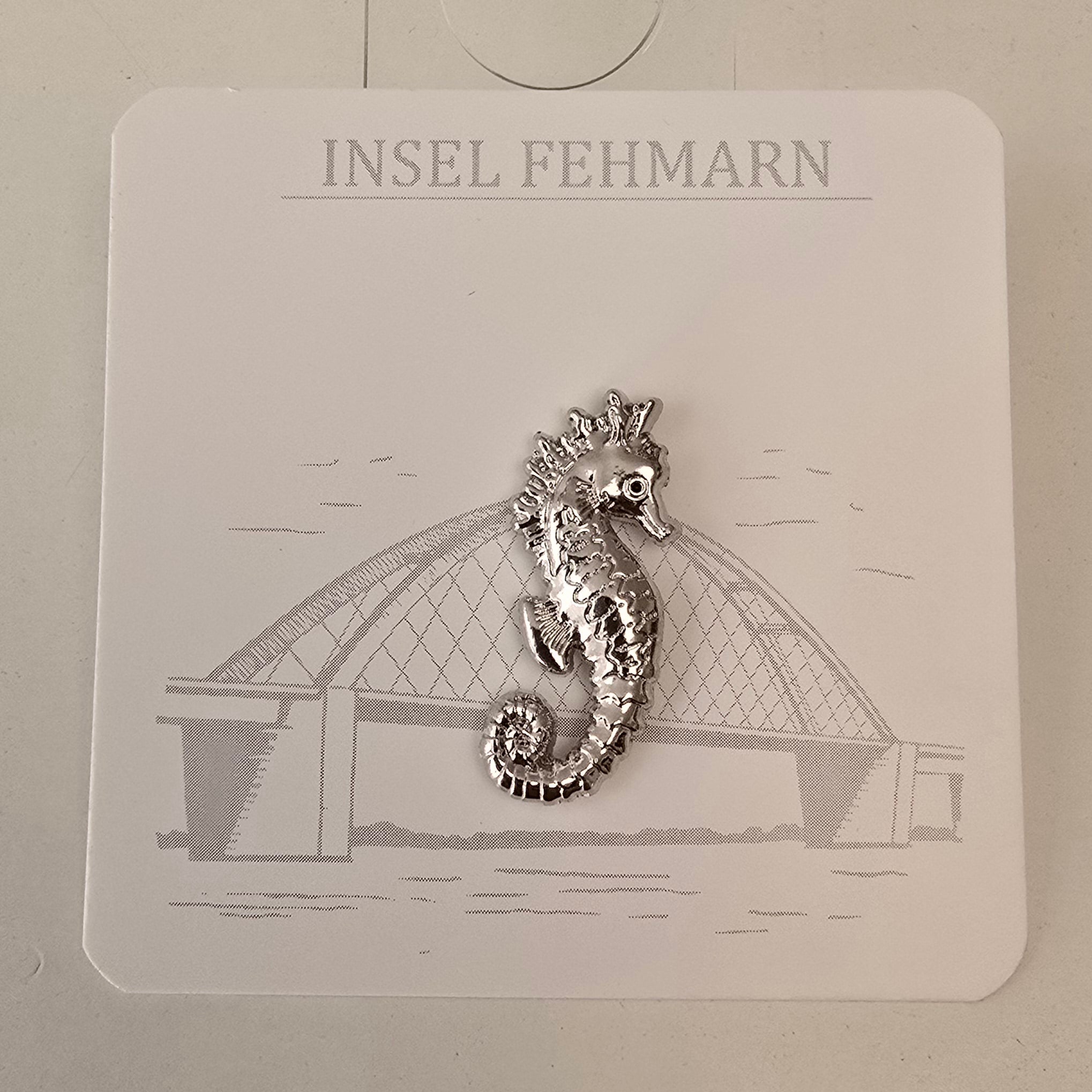 Ansteck Pin Seepferd silberfarben