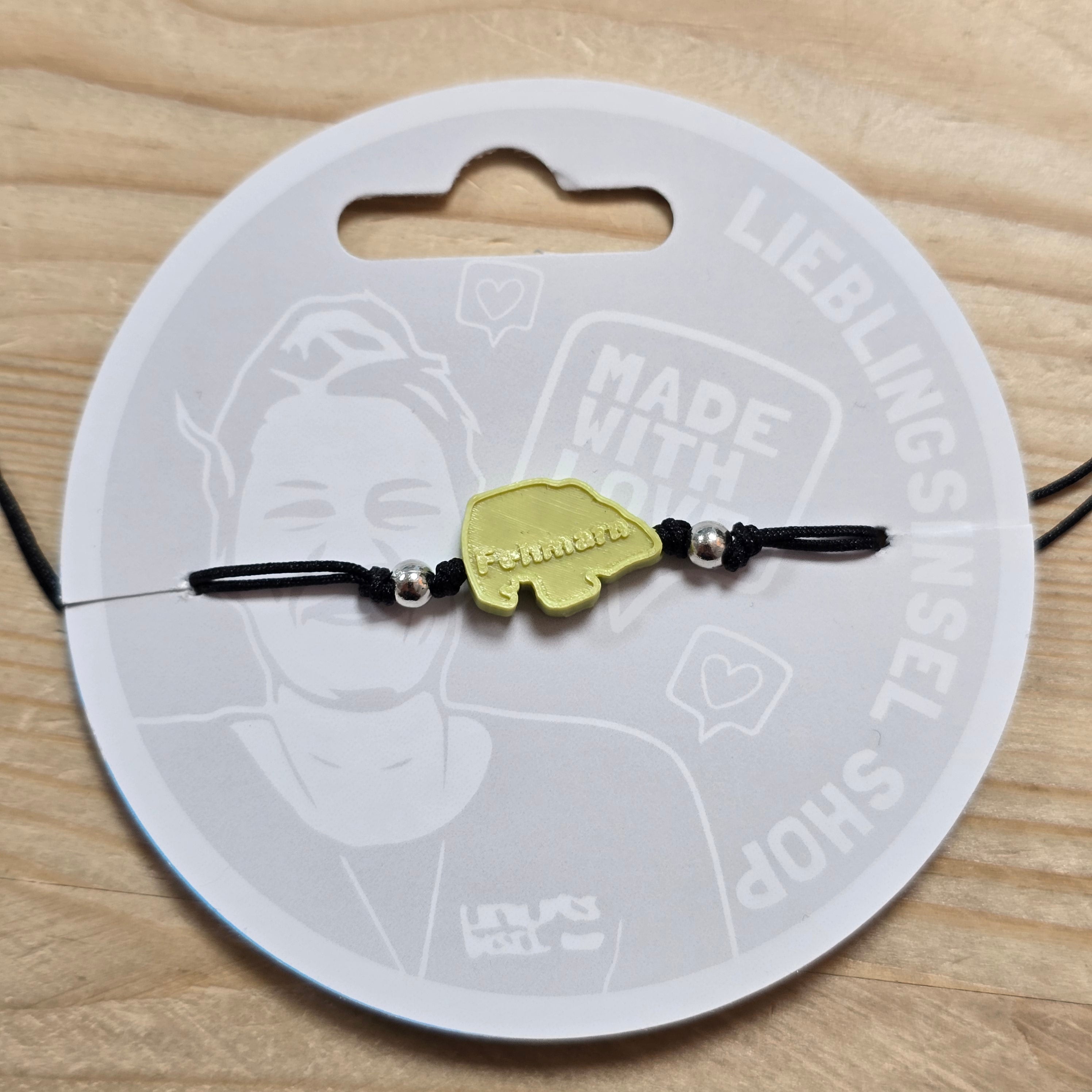 3d-Armband Insel mit Schrift Fehmarn | gelb III