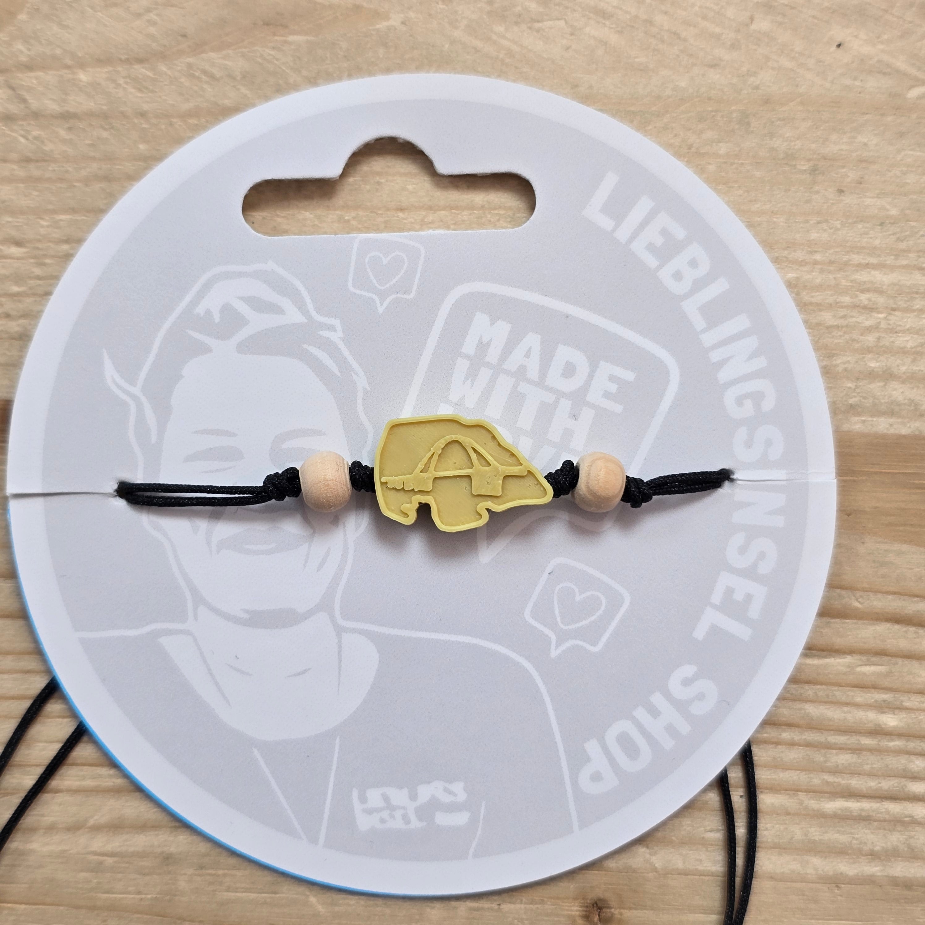 3d-Armband Insel mit Fehmarnsundbrücke | gelb I