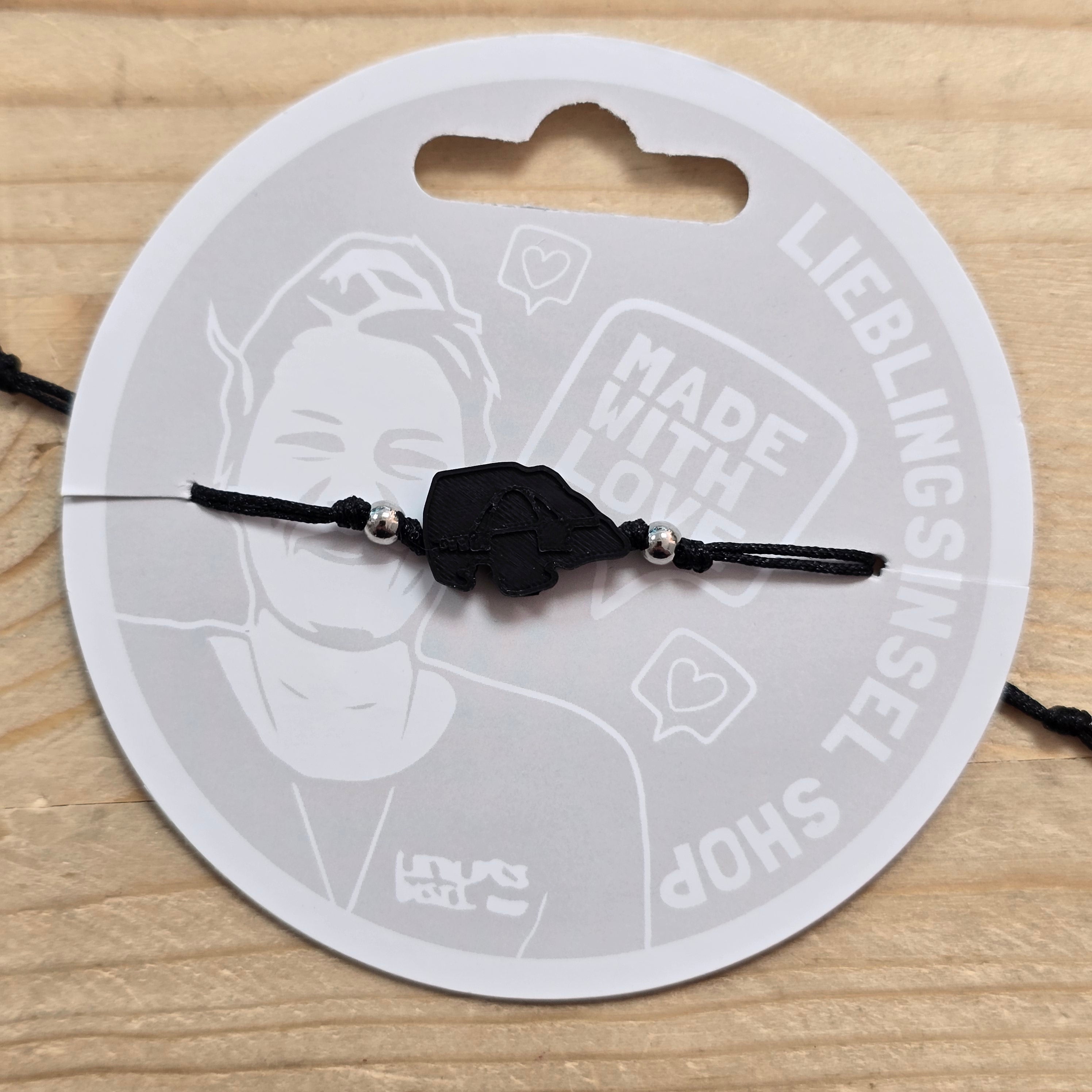 3d-Armband Insel mit Fehmarnsundbrücke | schwarz