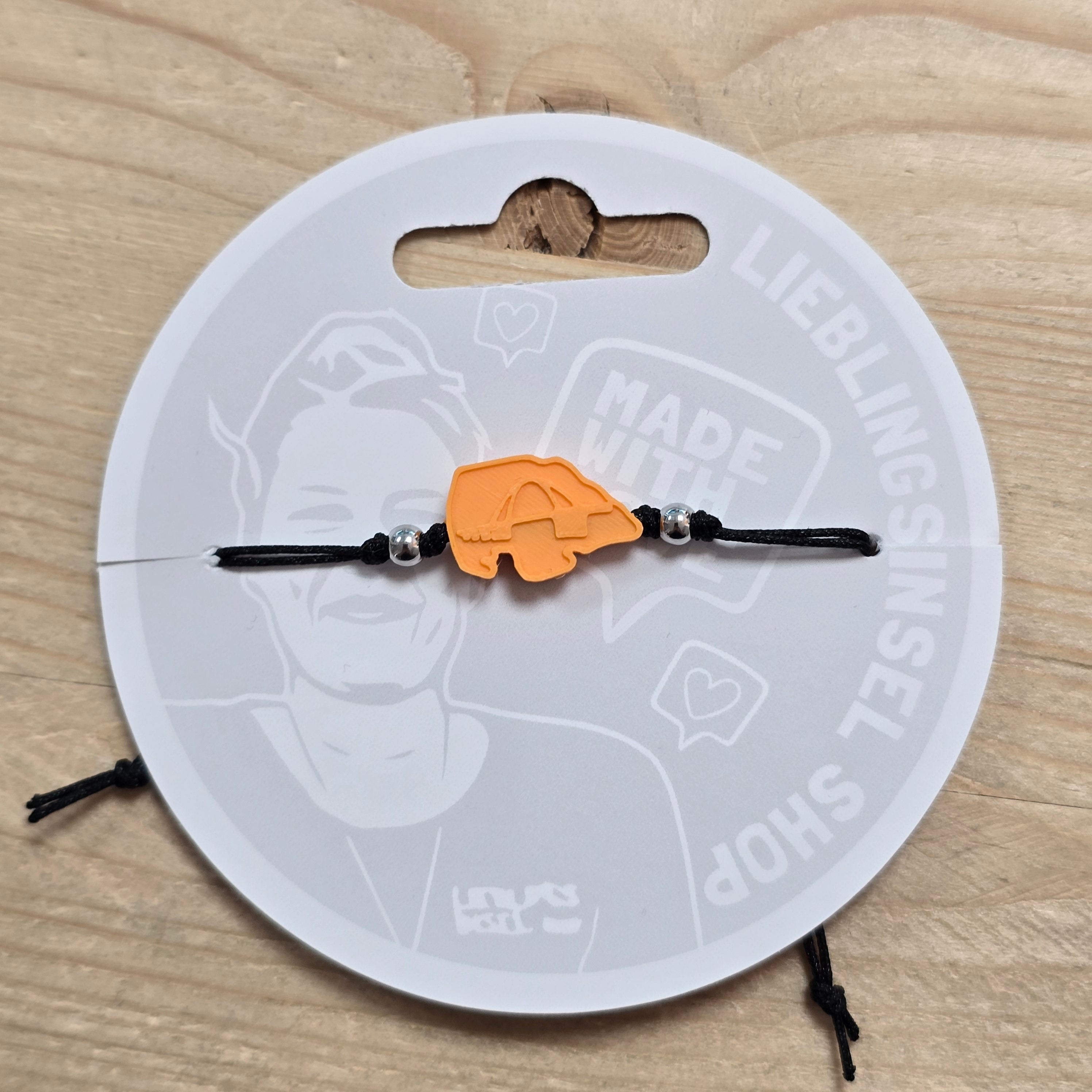 3d-Armband Insel mit Fehmarnsundbrücke | orange
