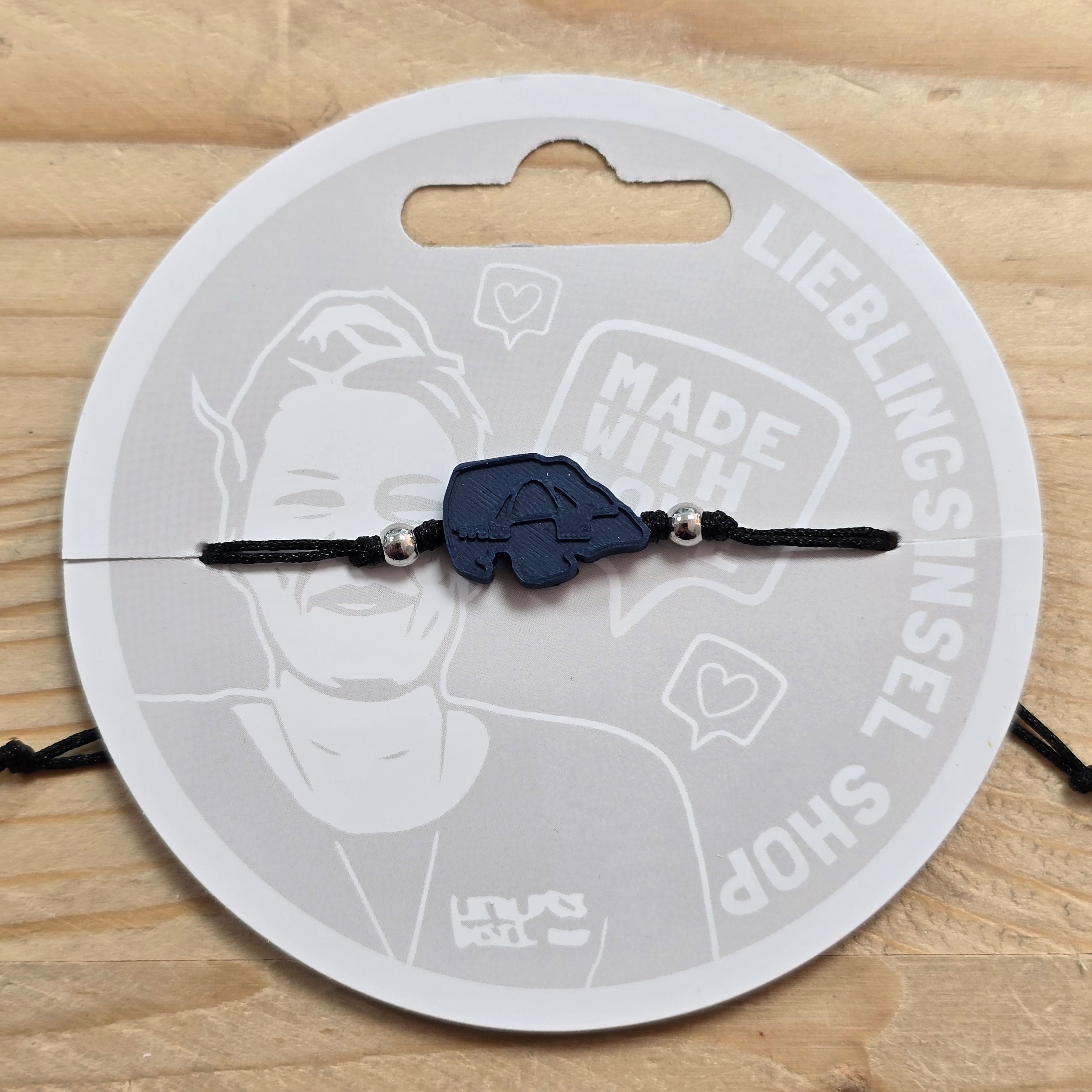 3d-Armband Insel mit Fehmarnsundbrücke | dunkelblau
