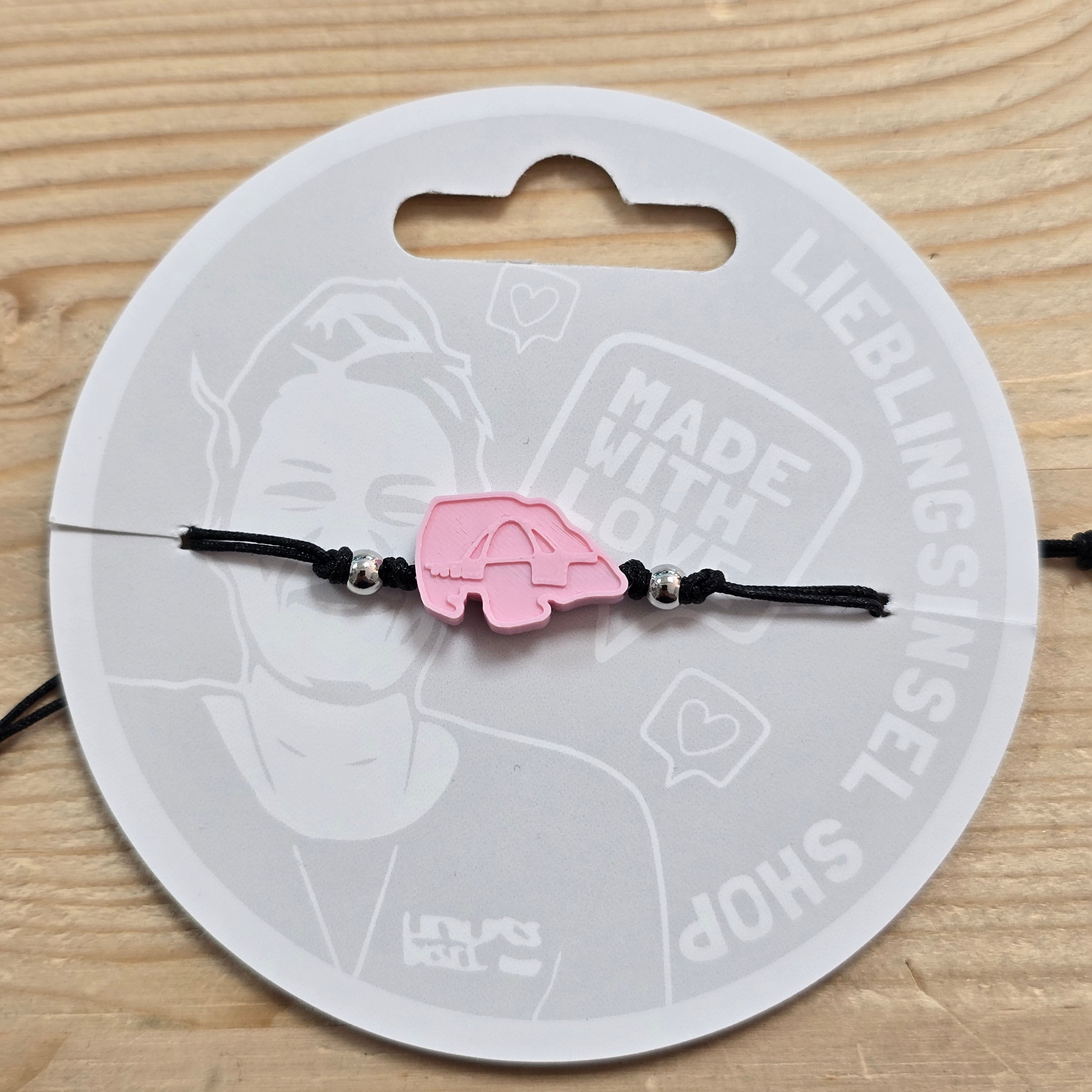 3d-Armband Insel mit Fehmarnsundbrücke | rosa