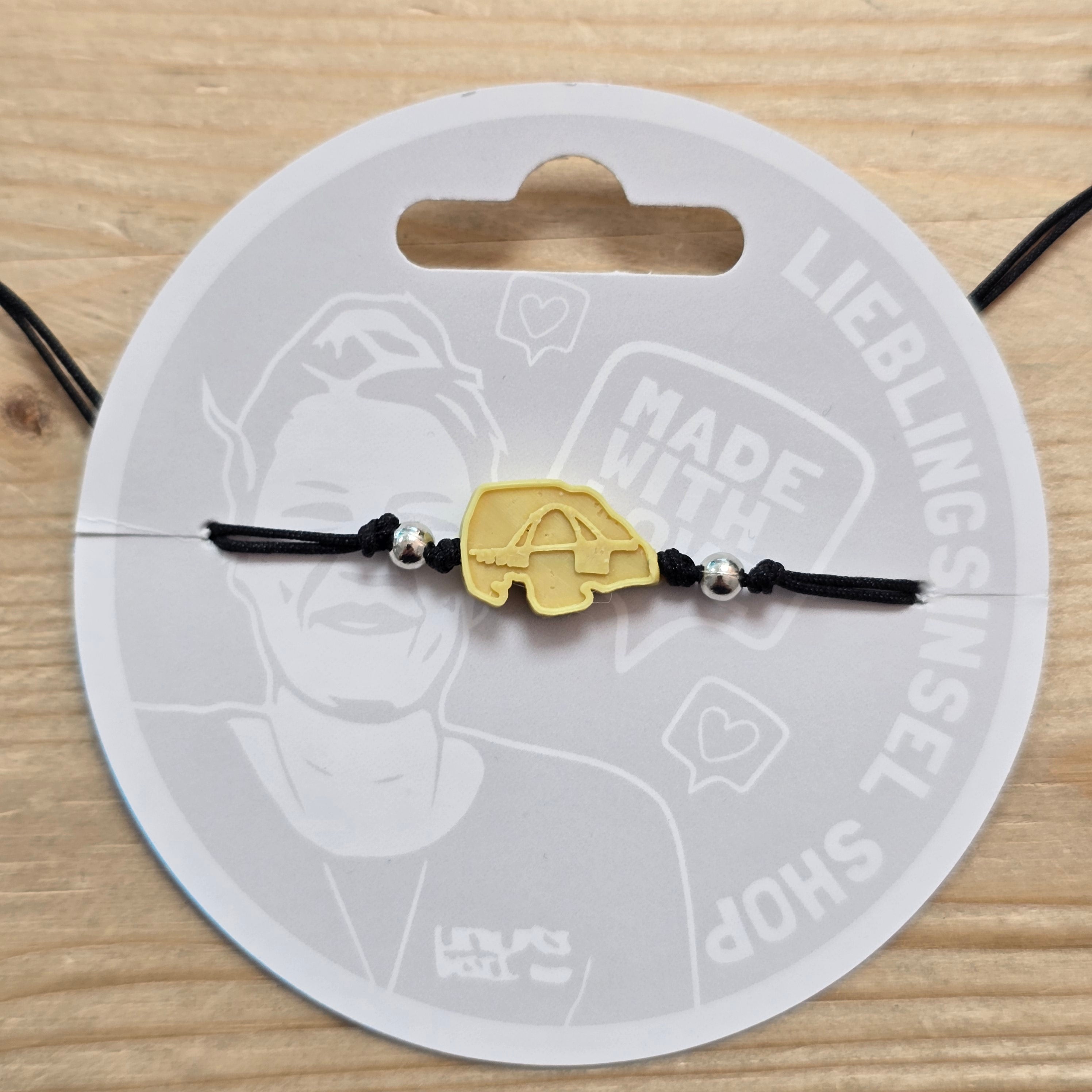 3d-Armband Insel mit Fehmarnsundbrücke | gelb III